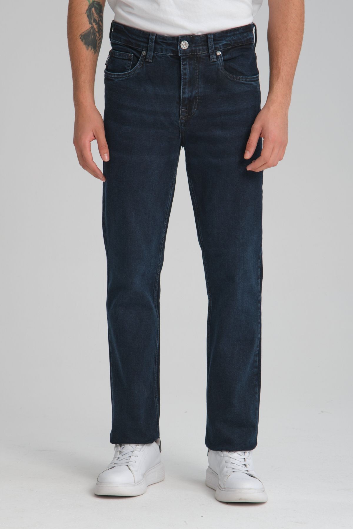 Regular Fit Geniş Kalıp Kot Pantolon - koyu mavi