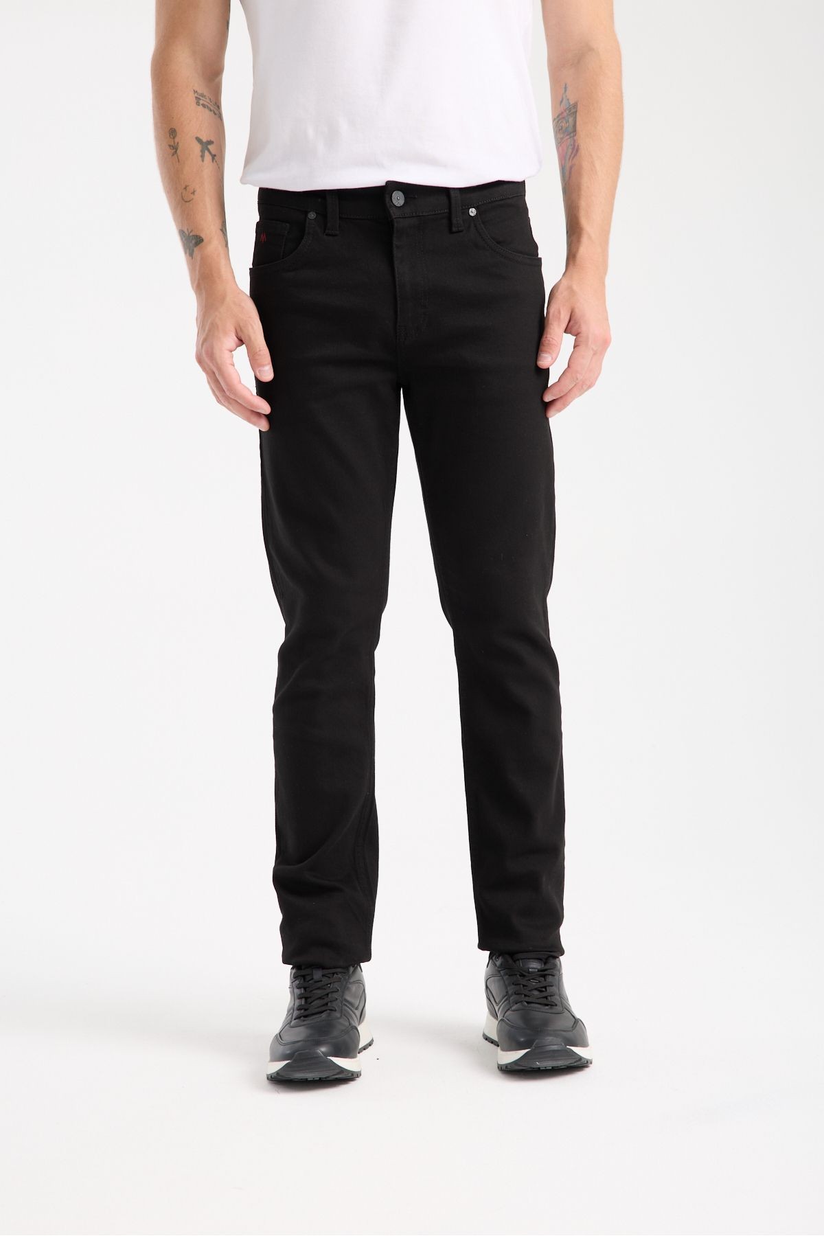 Erkek Slim Fit Siyah Kot Pantolon