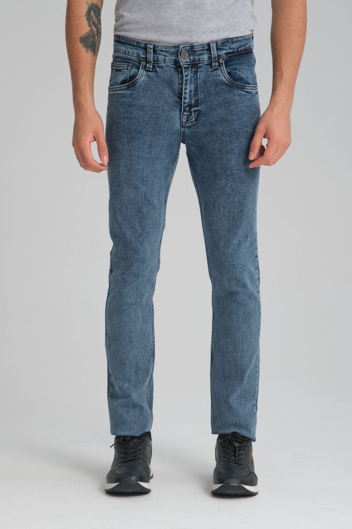 Slim Fit Kar Yıkamalı Kot Pantolon - açık mavi