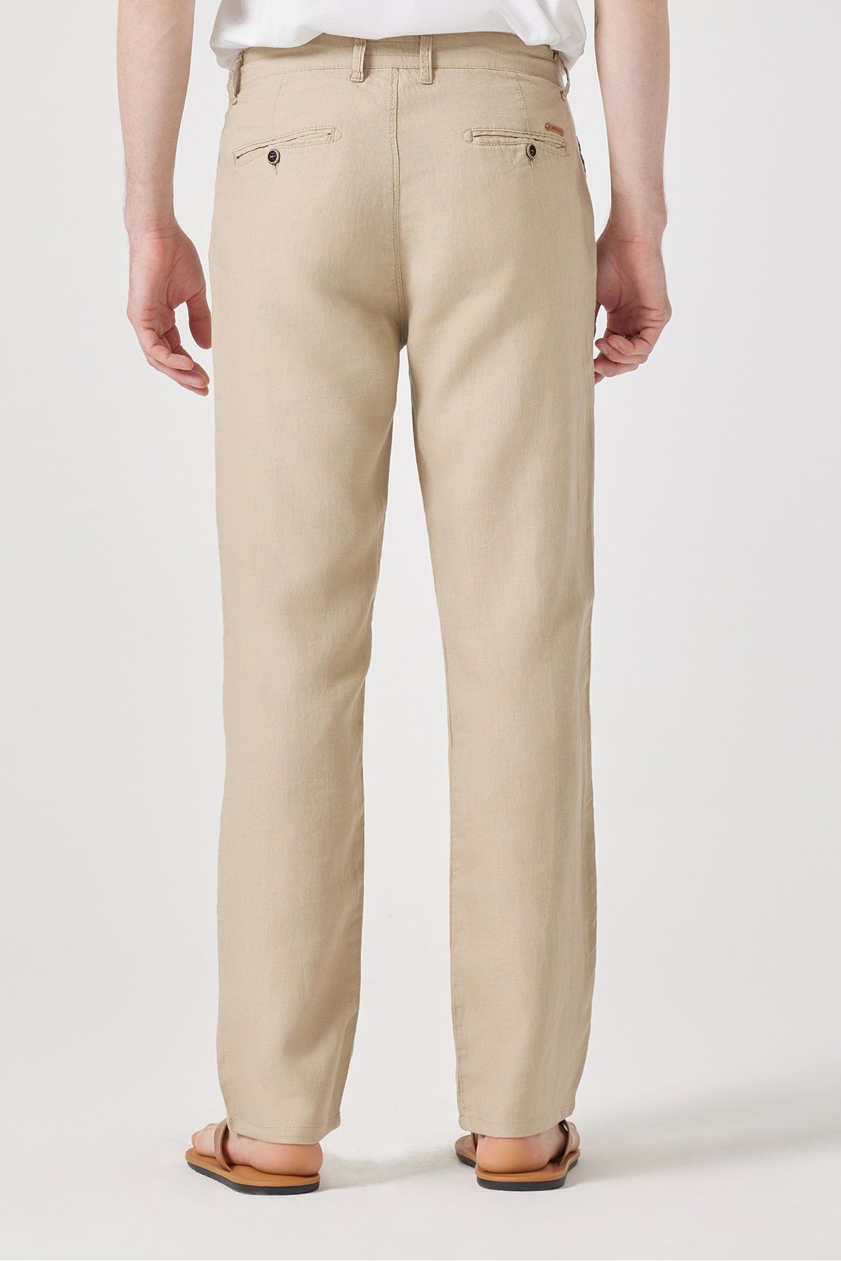 Regular Fit %100 Keten Pantolon
