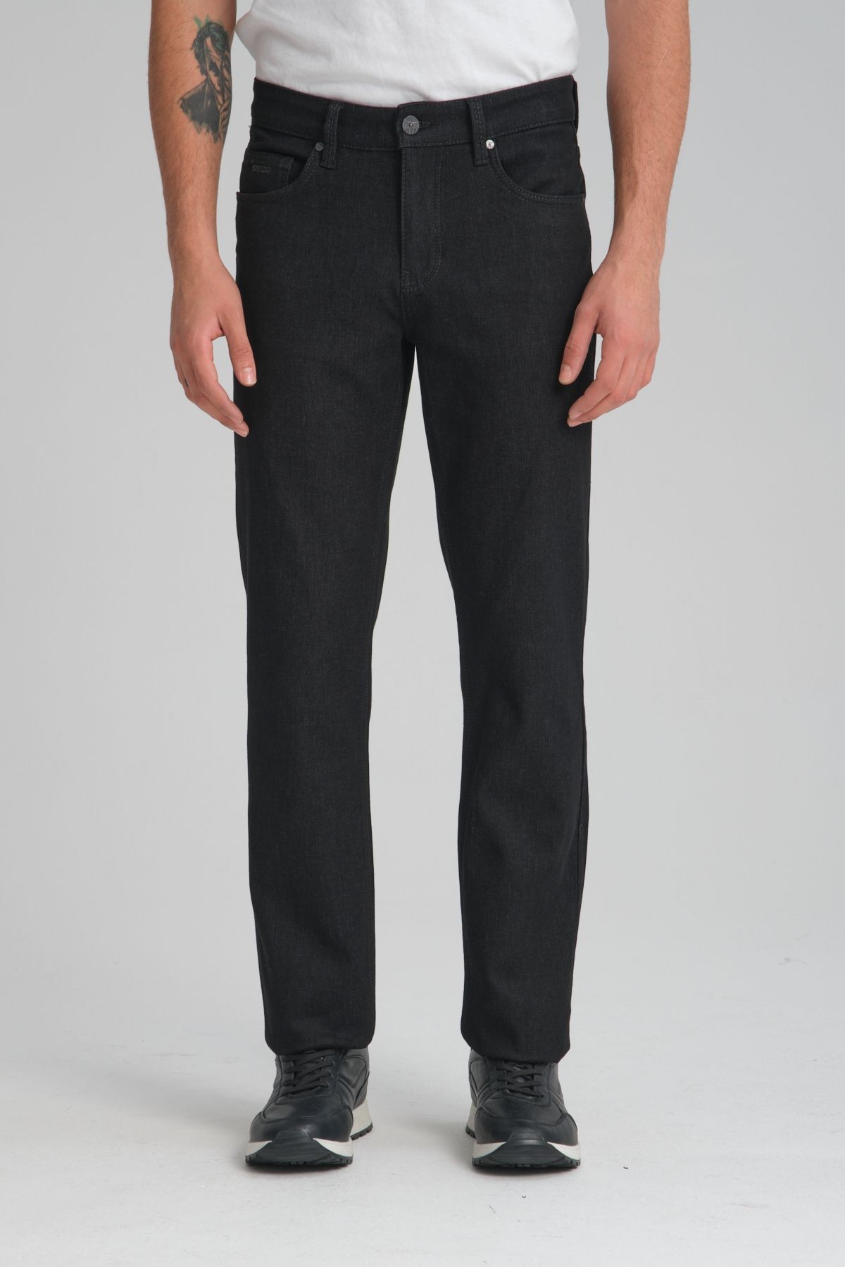 Regular Fit İçi Şardonlu Kot Pantolon - siyah