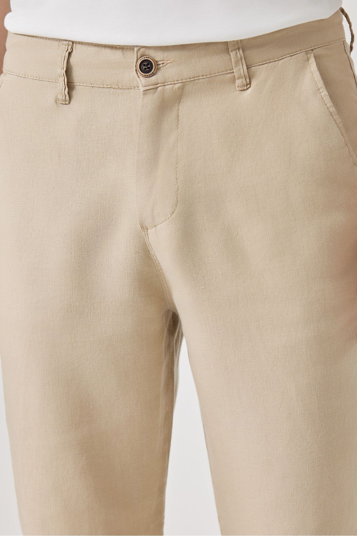 Regular Fit %100 Keten Pantolon