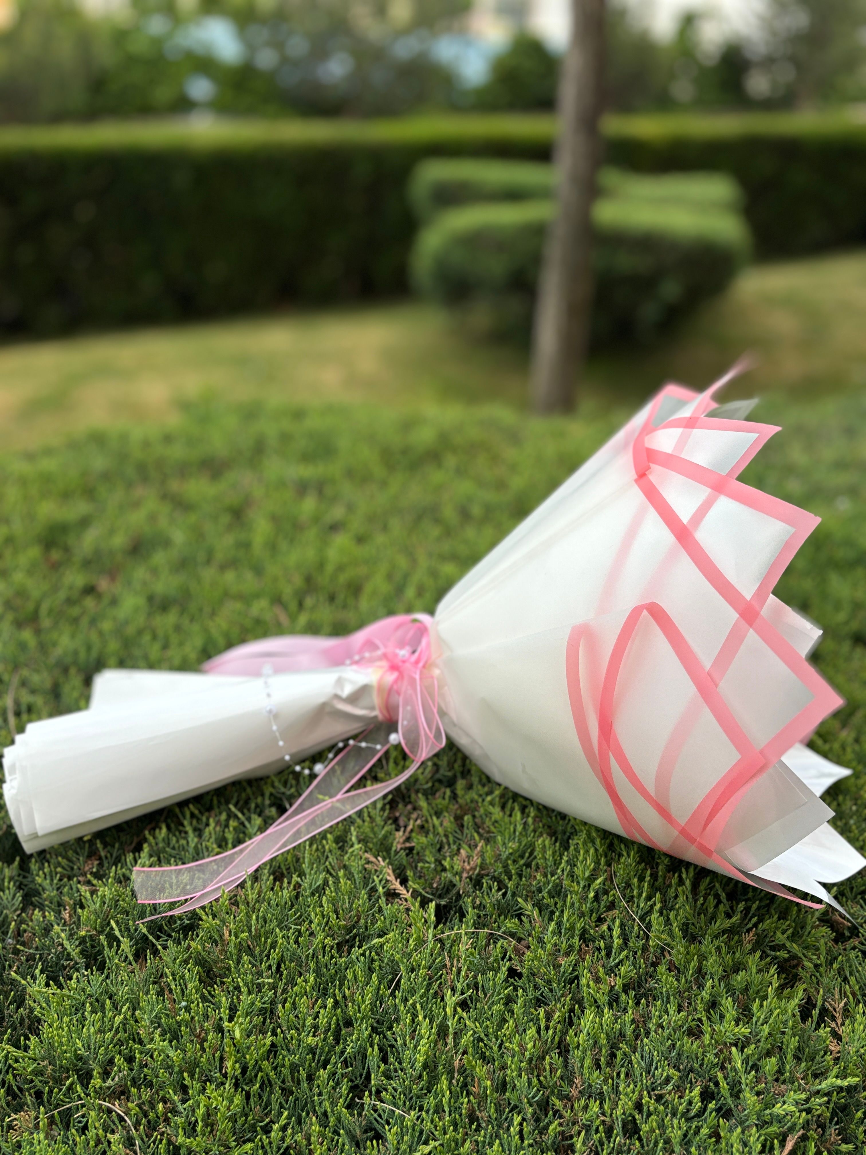 Pembe Beyaz Yapay Çiçek Gelin Buketi Söz Nişan İsteme Çiçeği Hediye El Buketi