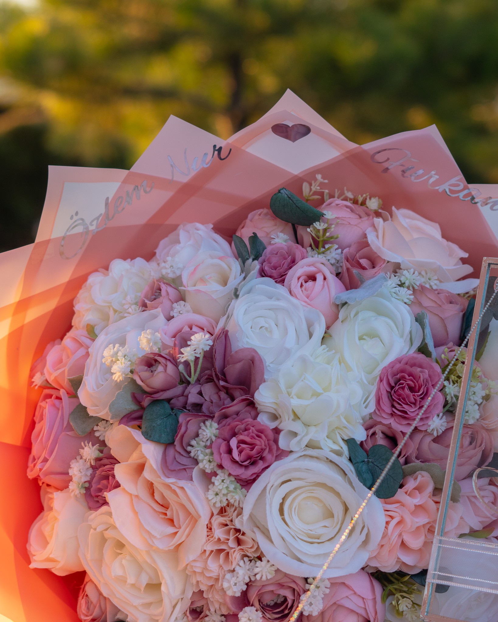  Kız İsteme Çiçeği ve Kutuda İsimli Çikolata Söz Seti Nikah Şekeri Nişan Organizasyonu 41 ADETLİ