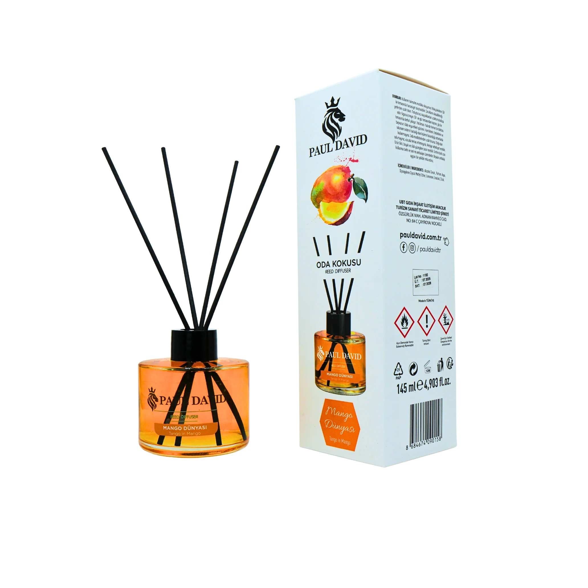 Mango Dünyası Yüksek Koku Yayılımlı Dekoratif Bambu Çubuklu Oda Kokusu 145 ml image