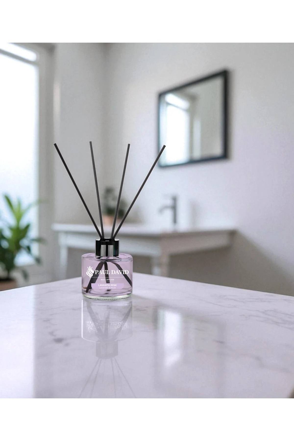 Lavanta Misk Yüksek Koku Yayılımlı Dekoratif Bambu Çubuklu Oda Kokusu 145 ml