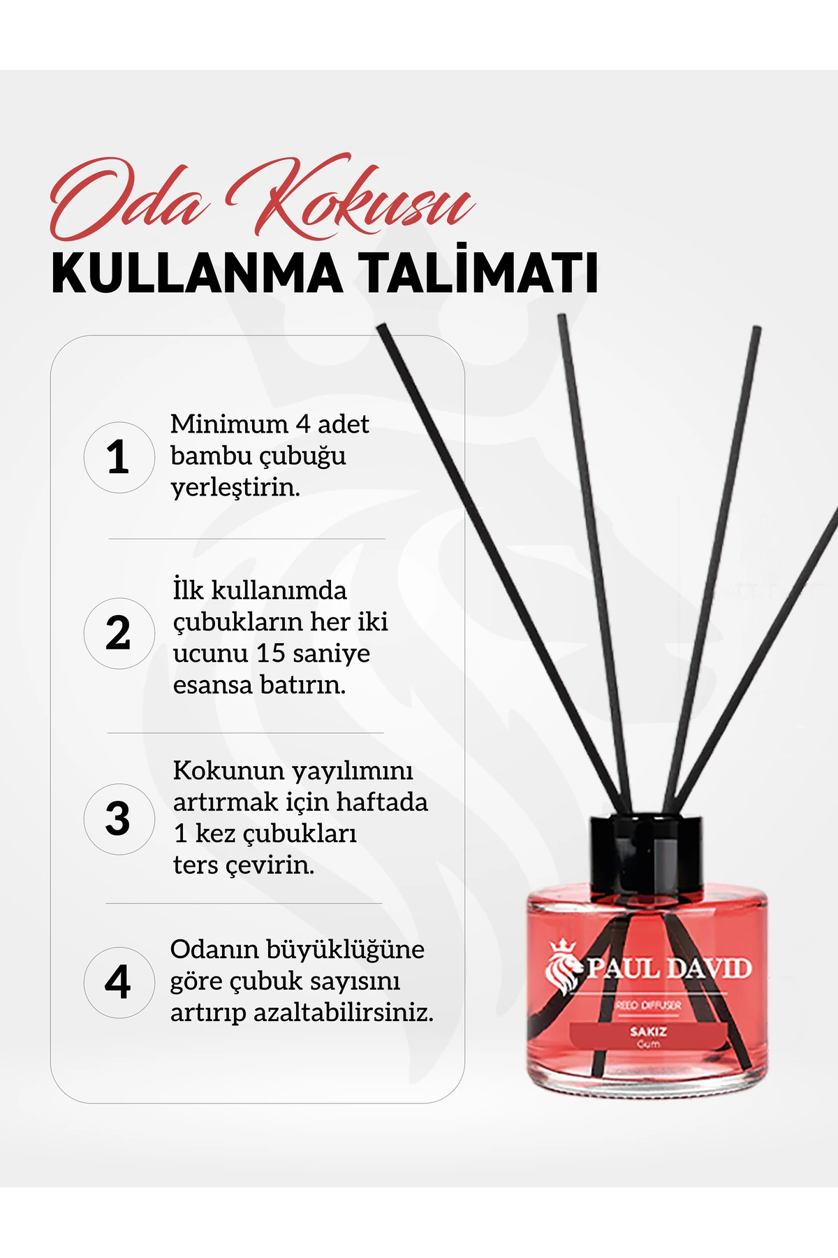 Sakız Yüksek Koku Yayılımlı Dekoratif Bambu Çubuklu Oda Kokusu 145 ml