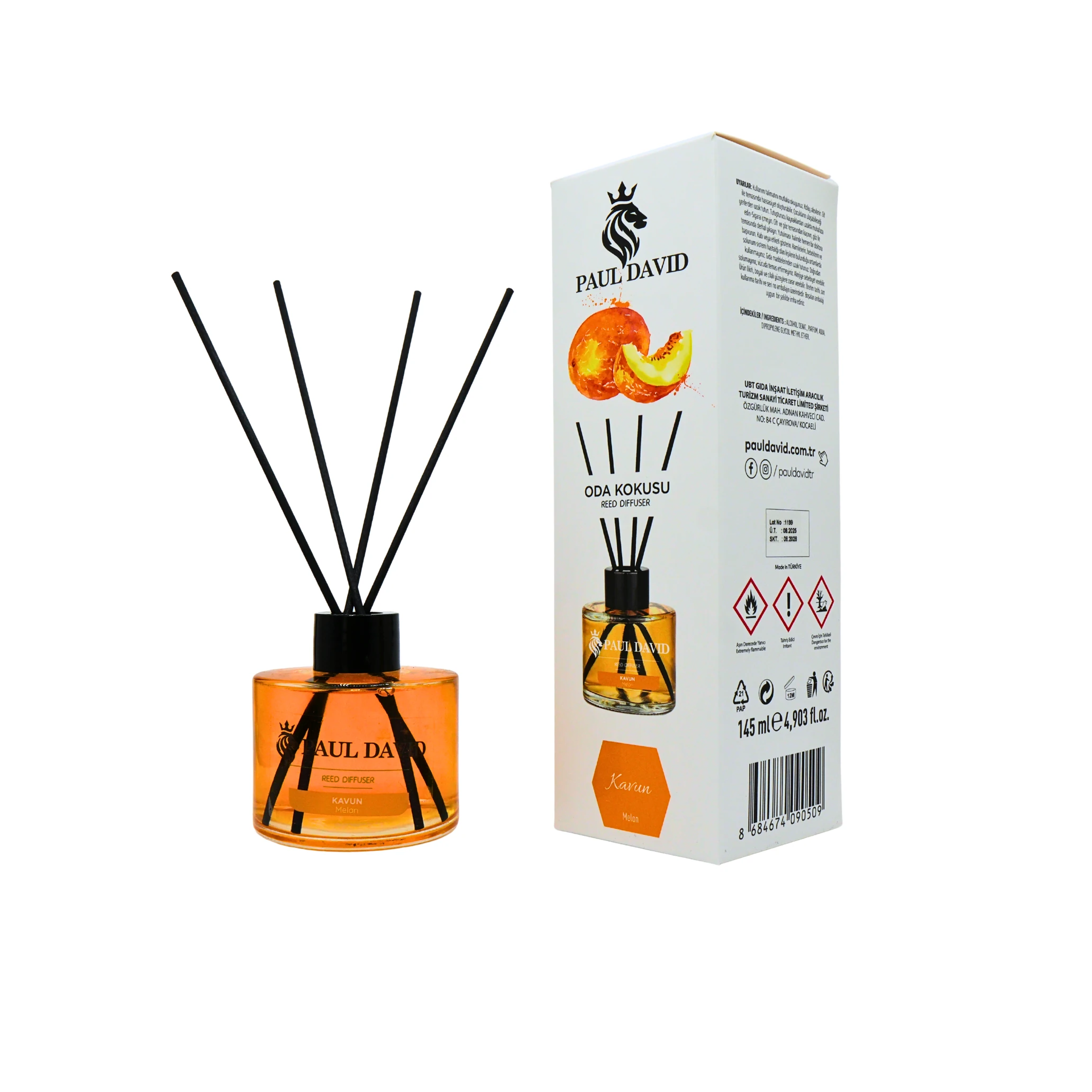 Kavun Yüksek Koku Yayılımlı Dekoratif Bambu Çubuklu Oda Kokusu 145 ml image