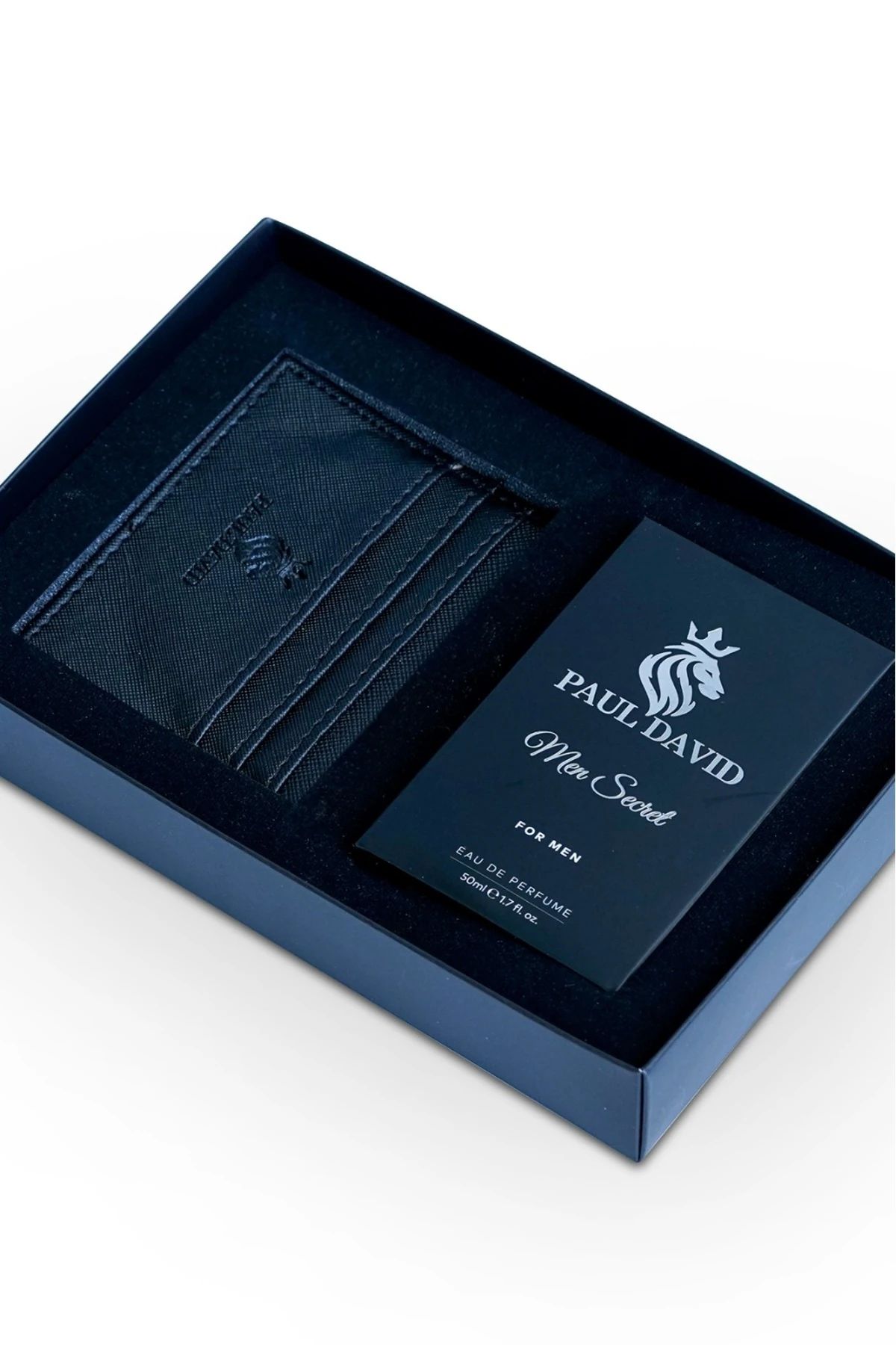 Hediyelik Set Özel Erkek Edp Parfüm Ve Siyah Deri Kartlık- Bergamot, Mandalina Notalari, E-223