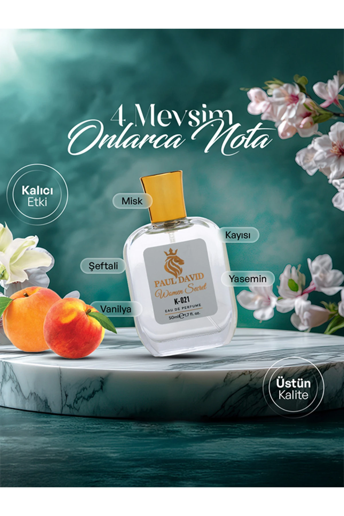 K-021 Tatlı Meyve Kadın Parfüm EDP Uzun Süre Kalıcı 50 ml