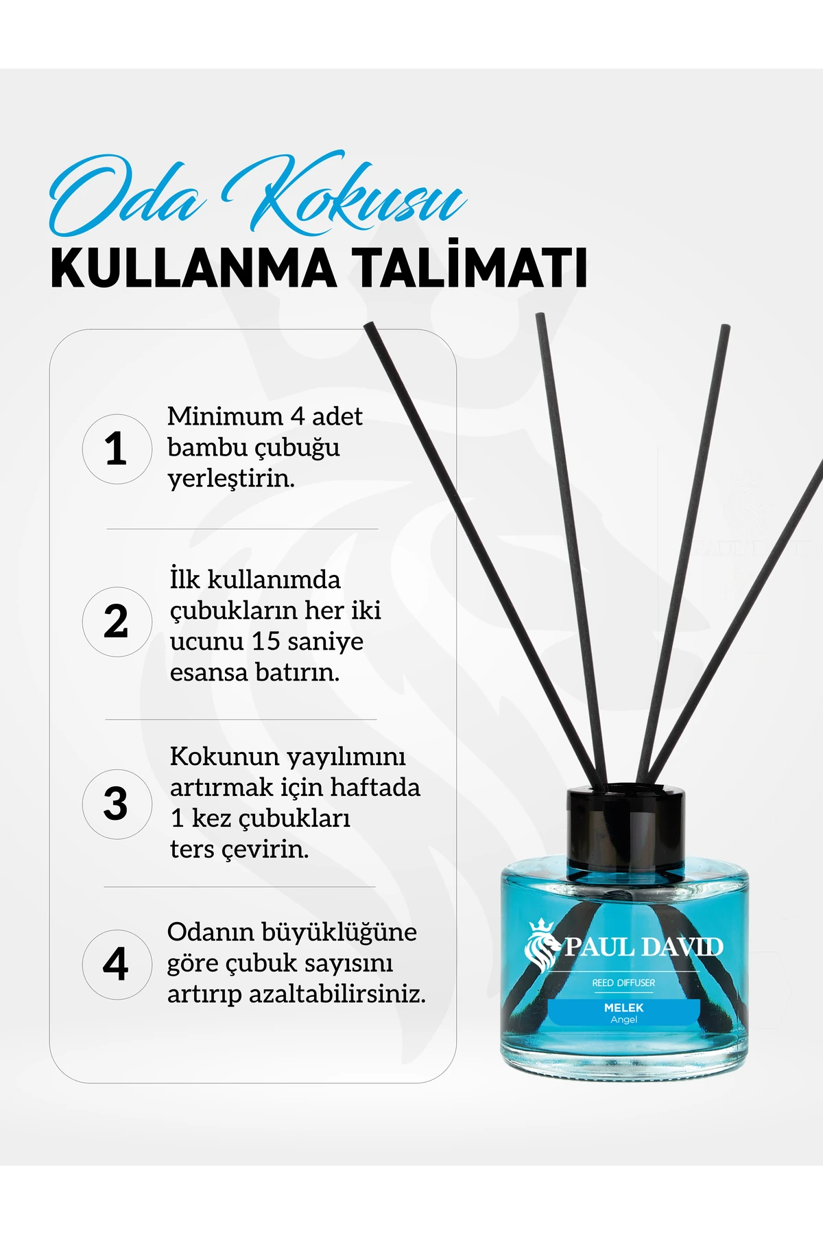 Melek Yüksek Koku Yayılımlı Dekoratif Bambu Çubuklu Oda Kokusu 145 ml