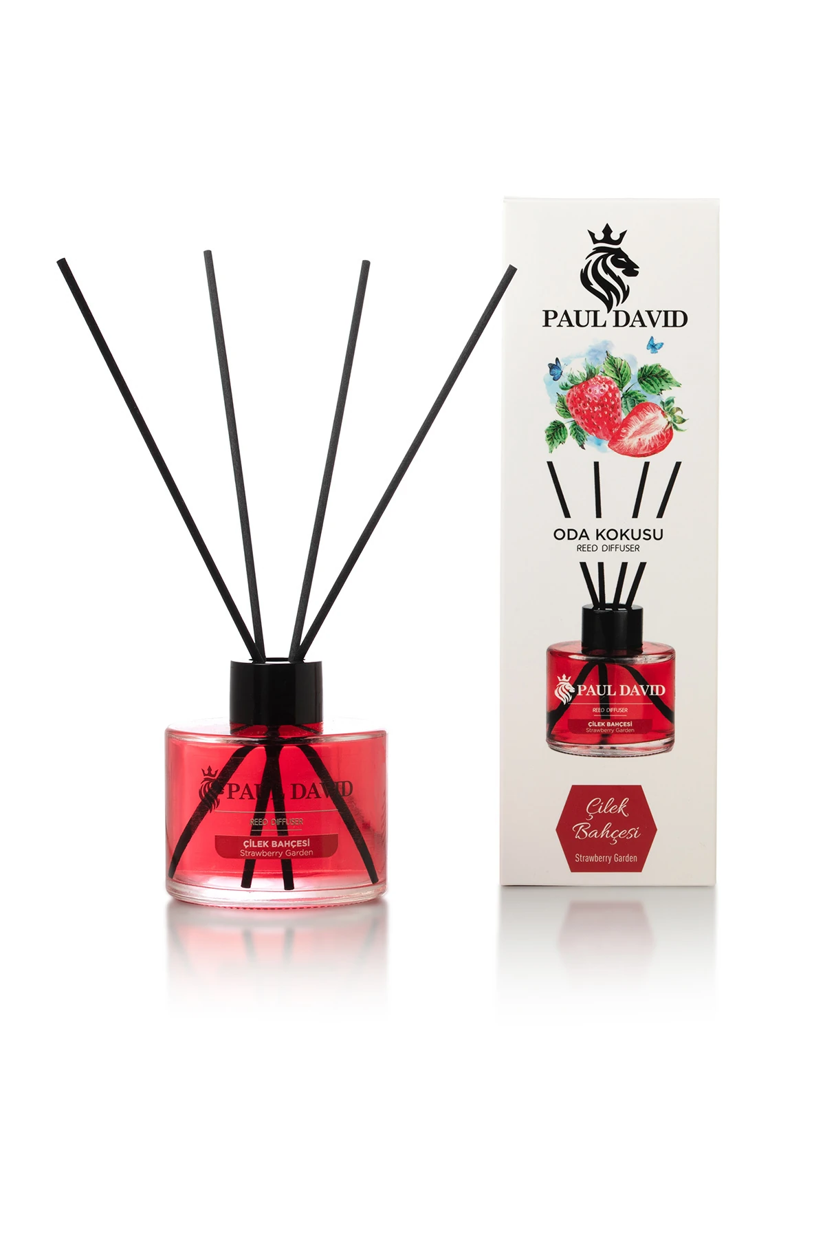 Çilek Bahçesi Yüksek Koku Yayılımlı Dekoratif Bambu Çubuklu Oda Kokusu 145 ml