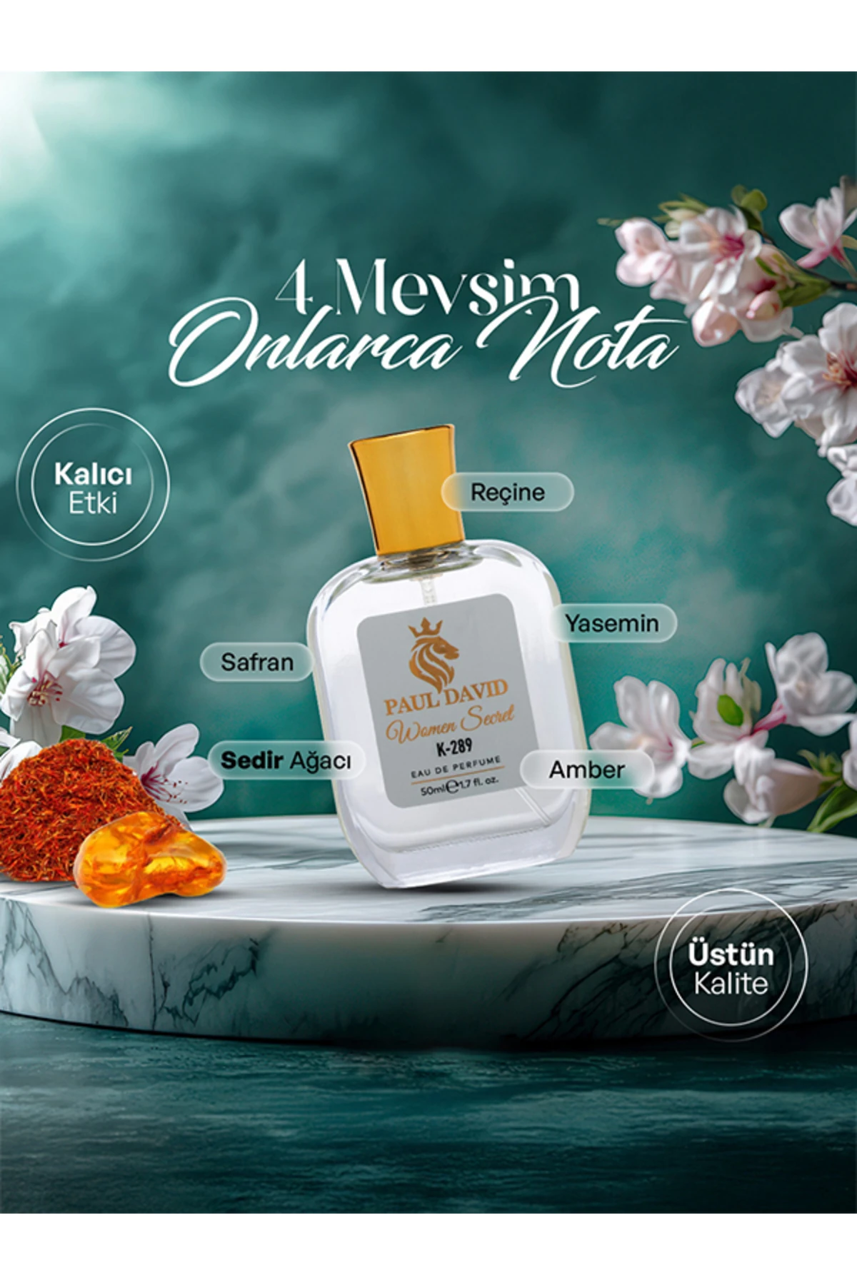 Hediyelik Set Özel Kadın Edp Parfüm Ve Pembe Deri Kartlık- Elma, Nilüfer, Yasemin Notalari, K-289