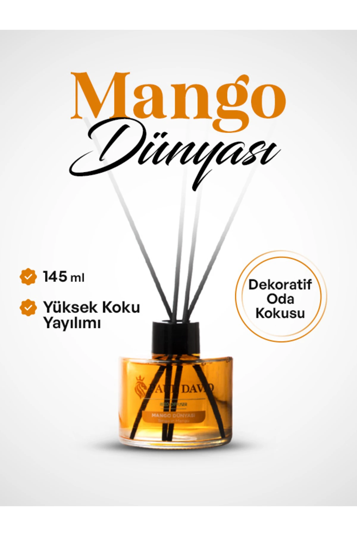 Mango Dünyası Yüksek Koku Yayılımlı Dekoratif Bambu Çubuklu Oda Kokusu 145 ml