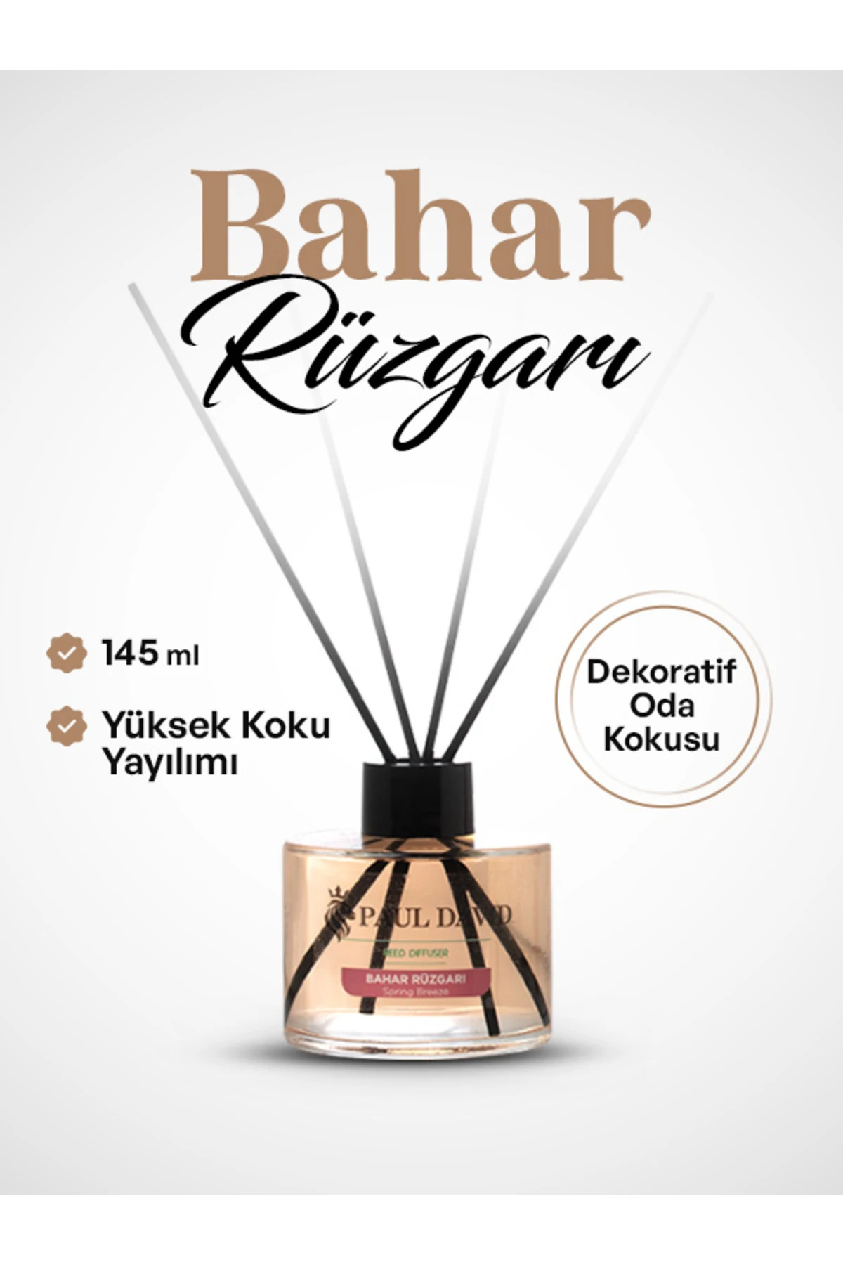 Bahar Esintisi Yüksek Koku Yayılımlı Dekoratif Bambu Çubuklu Oda Kokusu 145 ml