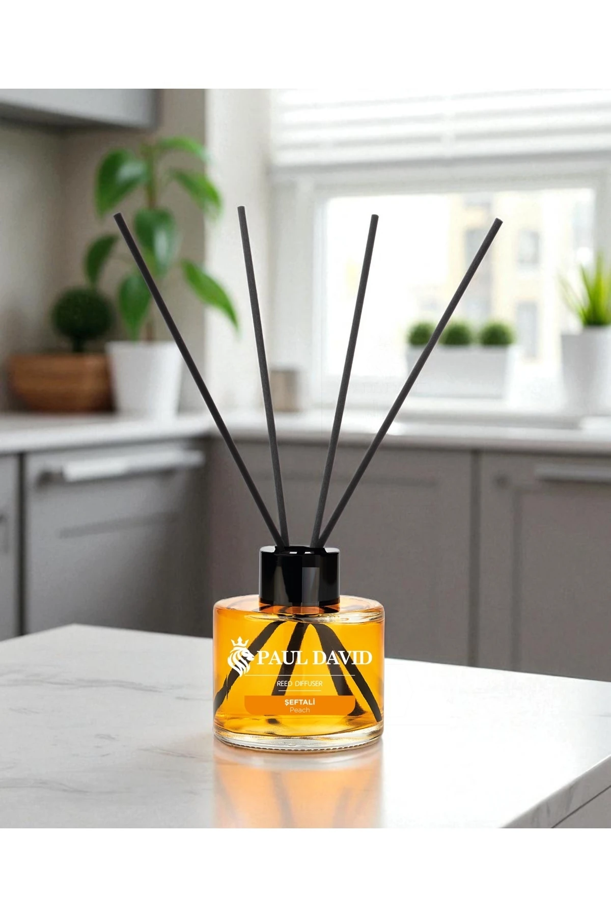 Şeftali Yüksek Koku Yayılımlı Dekoratif Bambu Çubuklu Oda Kokusu 145 ml