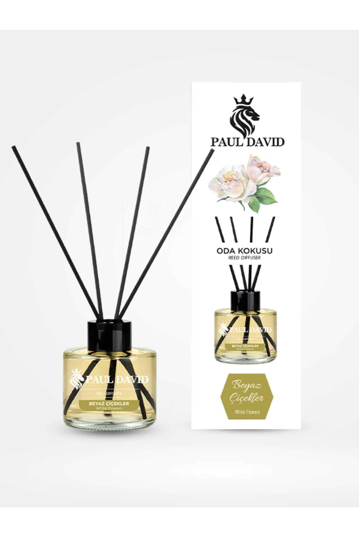 Beyaz Çiçekler Yüksek Koku Yayılımlı Dekoratif Bambu Çubuklu Oda Kokusu 145 ml