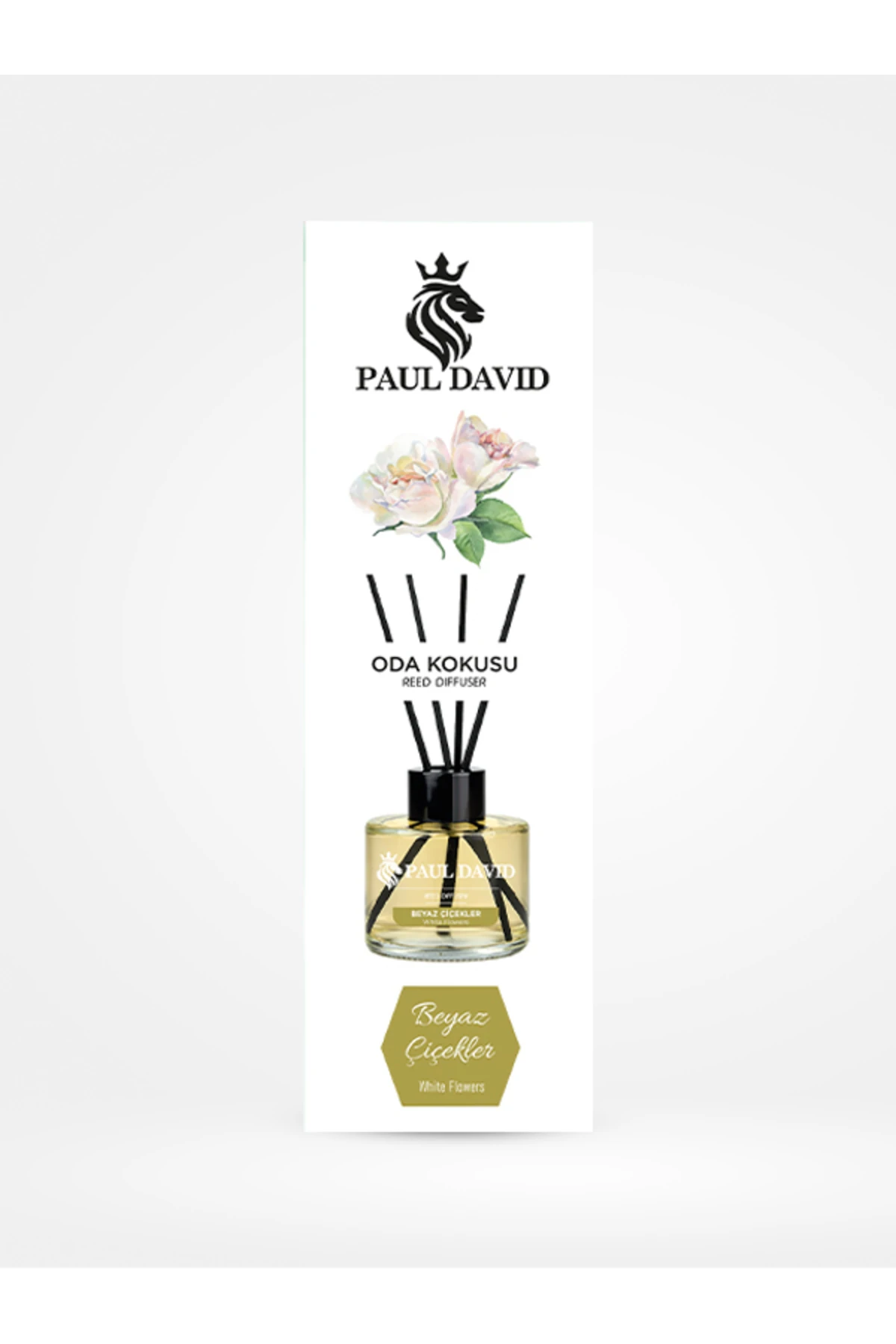 Beyaz Çiçekler Yüksek Koku Yayılımlı Dekoratif Bambu Çubuklu Oda Kokusu 145 ml