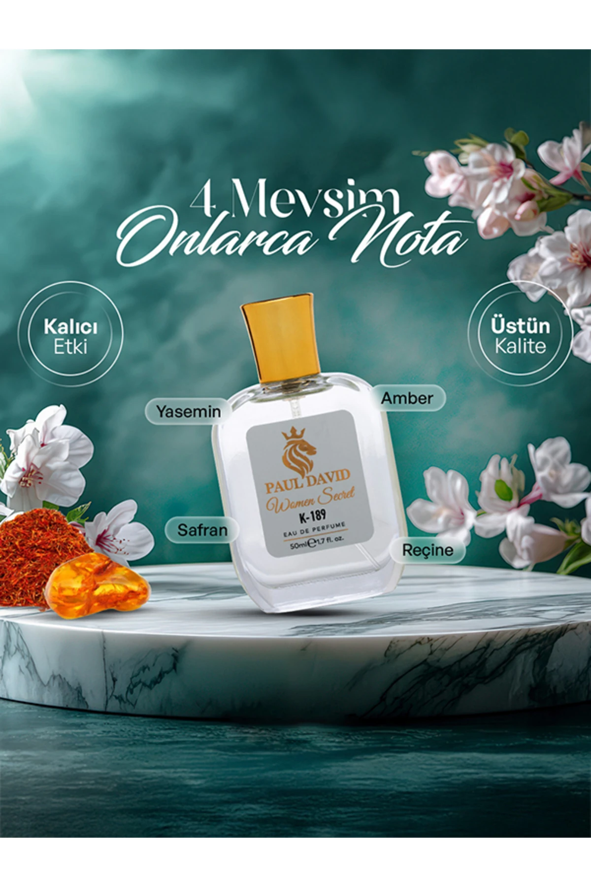 K-189 Oryantal Floral Kadın Parfüm Edp Uzun Süre Kalıcı 50 ml