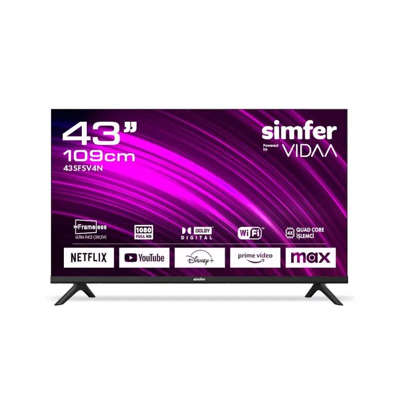 Vidaa Led Simfer 43SFSV4N 109 Ekran 43