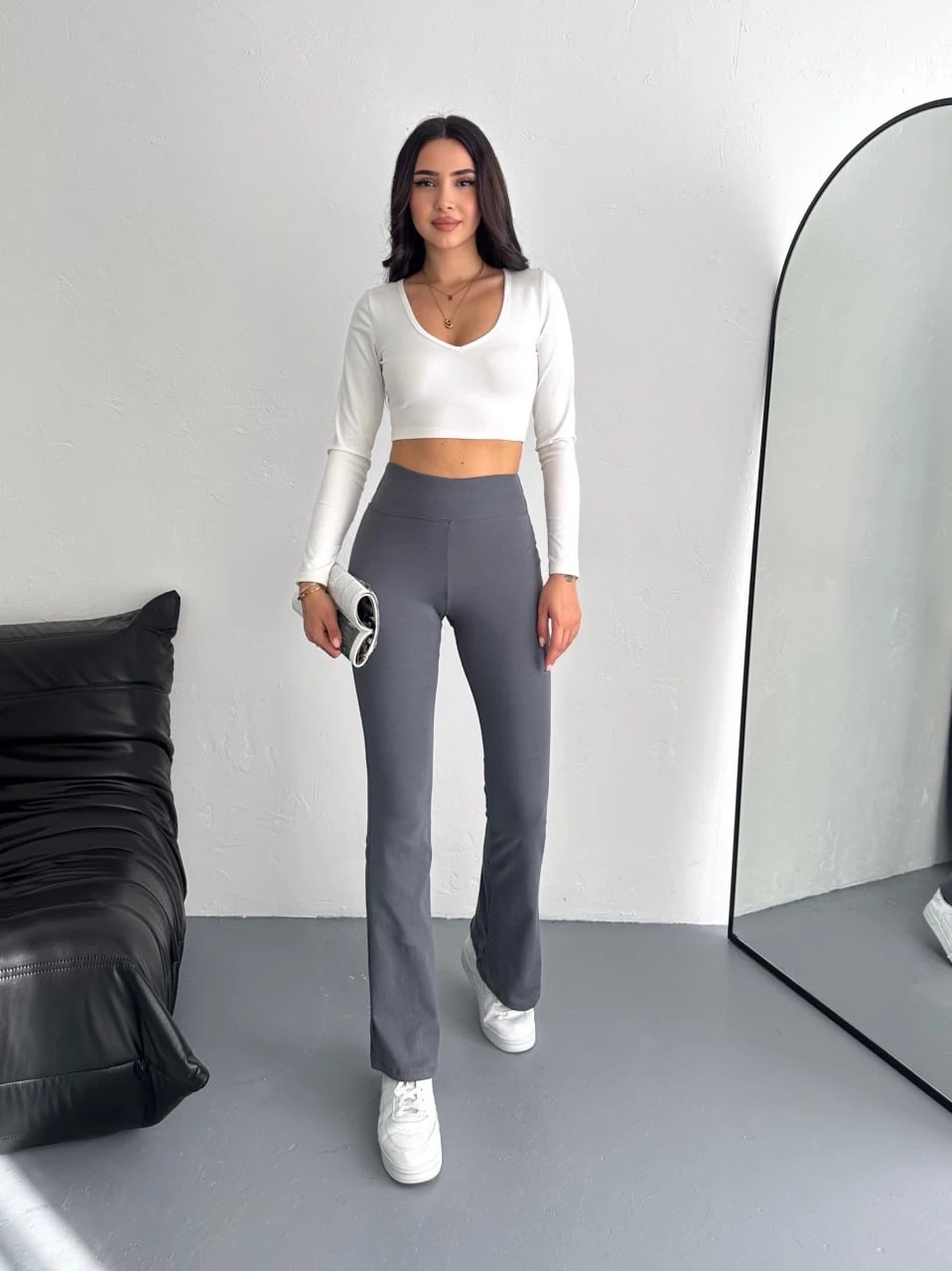 COMBED SPANISH LEGGINGS - Antrasit