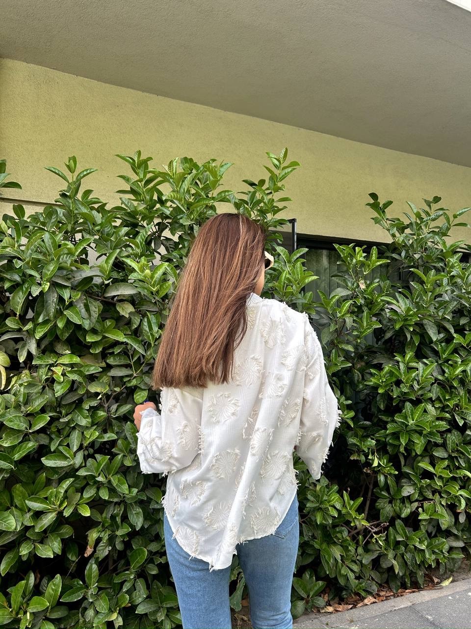 Önü Bağcıklı Jakarlı Keten Kimono