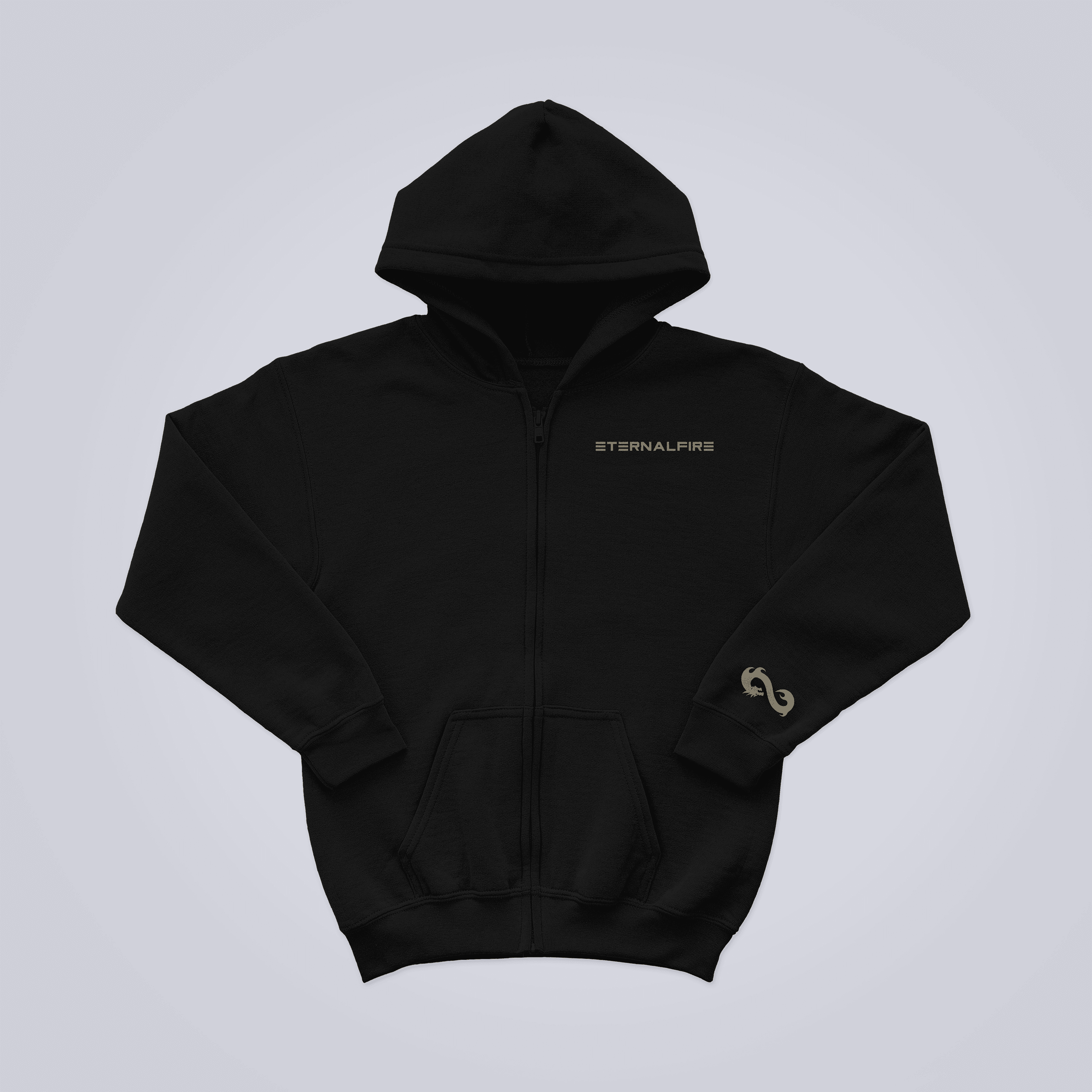 Eternal Fire Gold Dragon Zip Hoodie