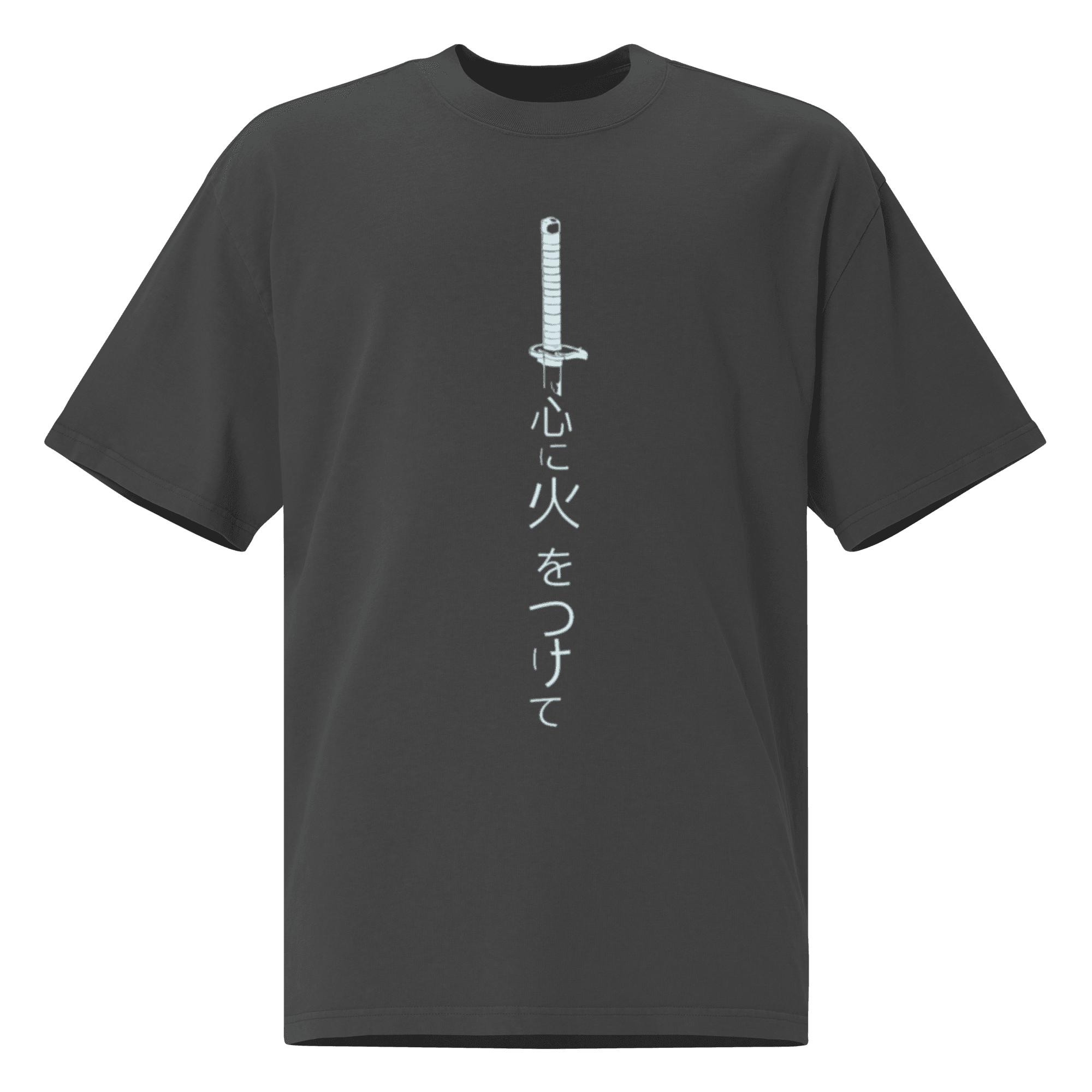 Japanese Embroidered Sword Oversized Faded T-Shirt