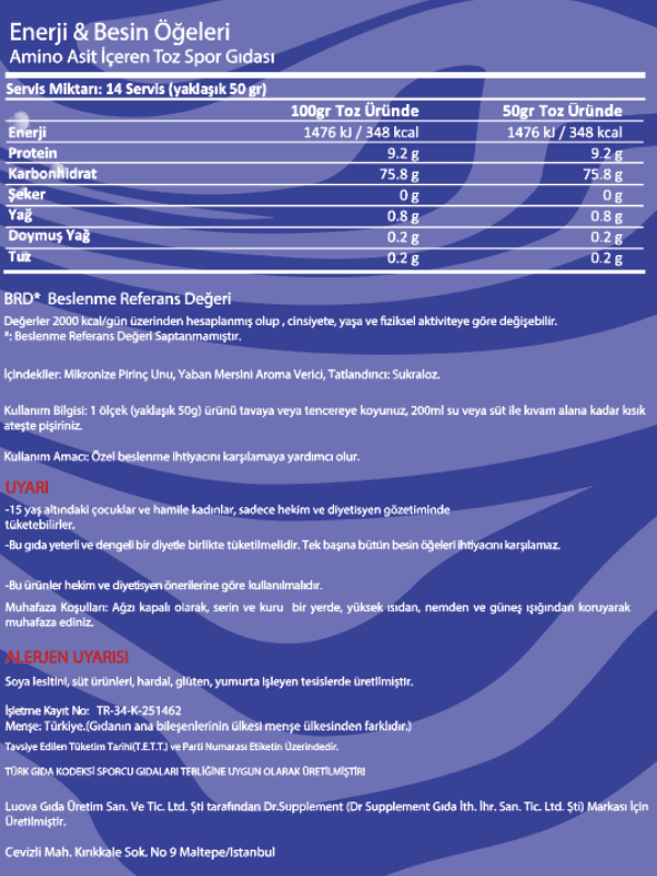 RİCE MEAL 700 GR 14 SERVİS BLUEBERRY AROMALI