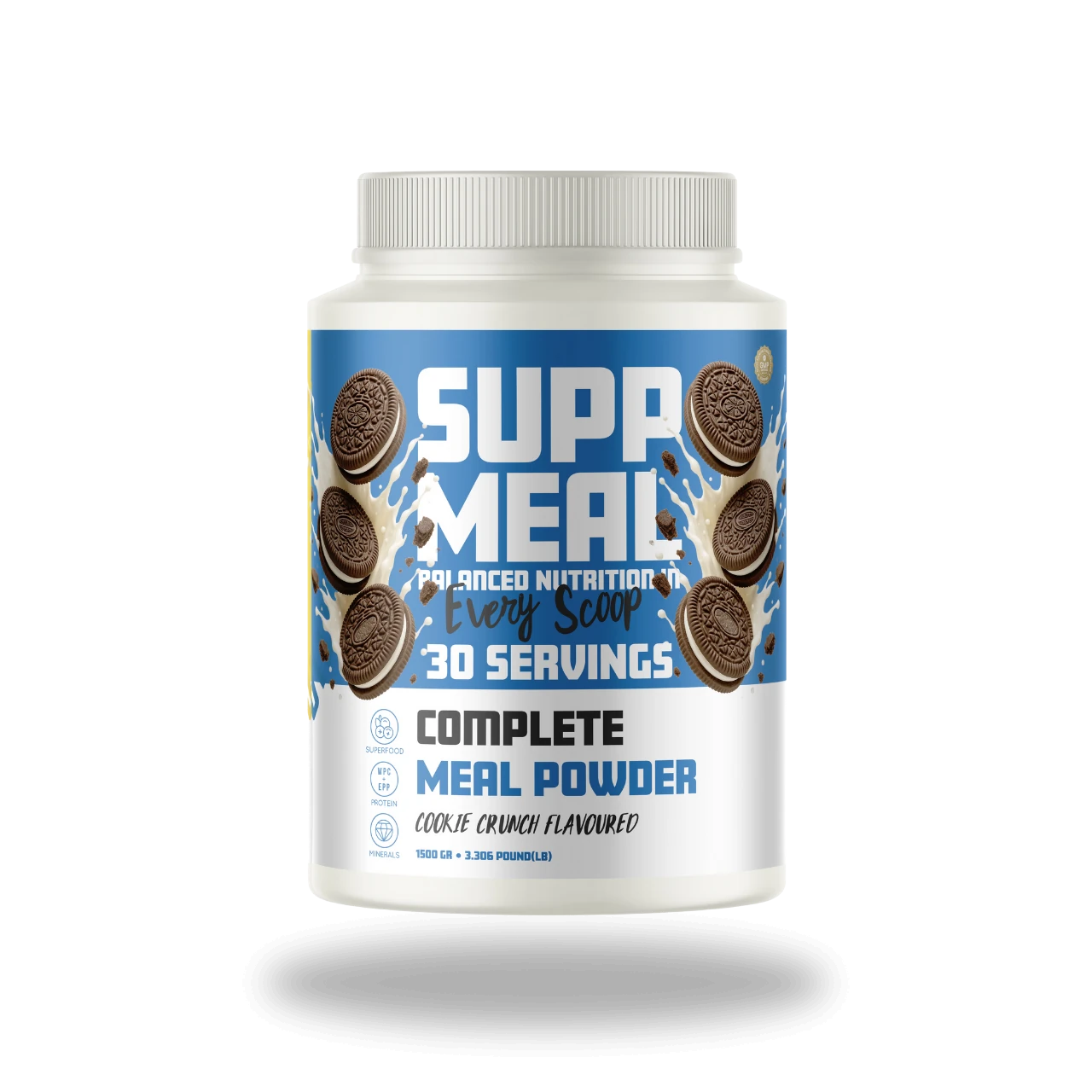 SUPPMEAL ÖĞÜN TOZU 1500 GR 30 SERVİS ÇİKOLATALI BİSKÜVİ PARÇALI