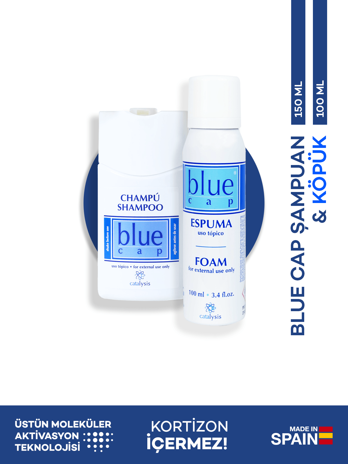 Blue Cap® Şampuan 150 ml + Blue Cap® Köpük 100 ml 