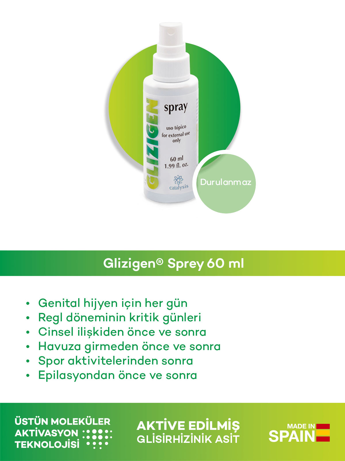 Glizigen® Jel 250 gr + Glizigen® Sprey 60 ml Genital Hijyen Seti