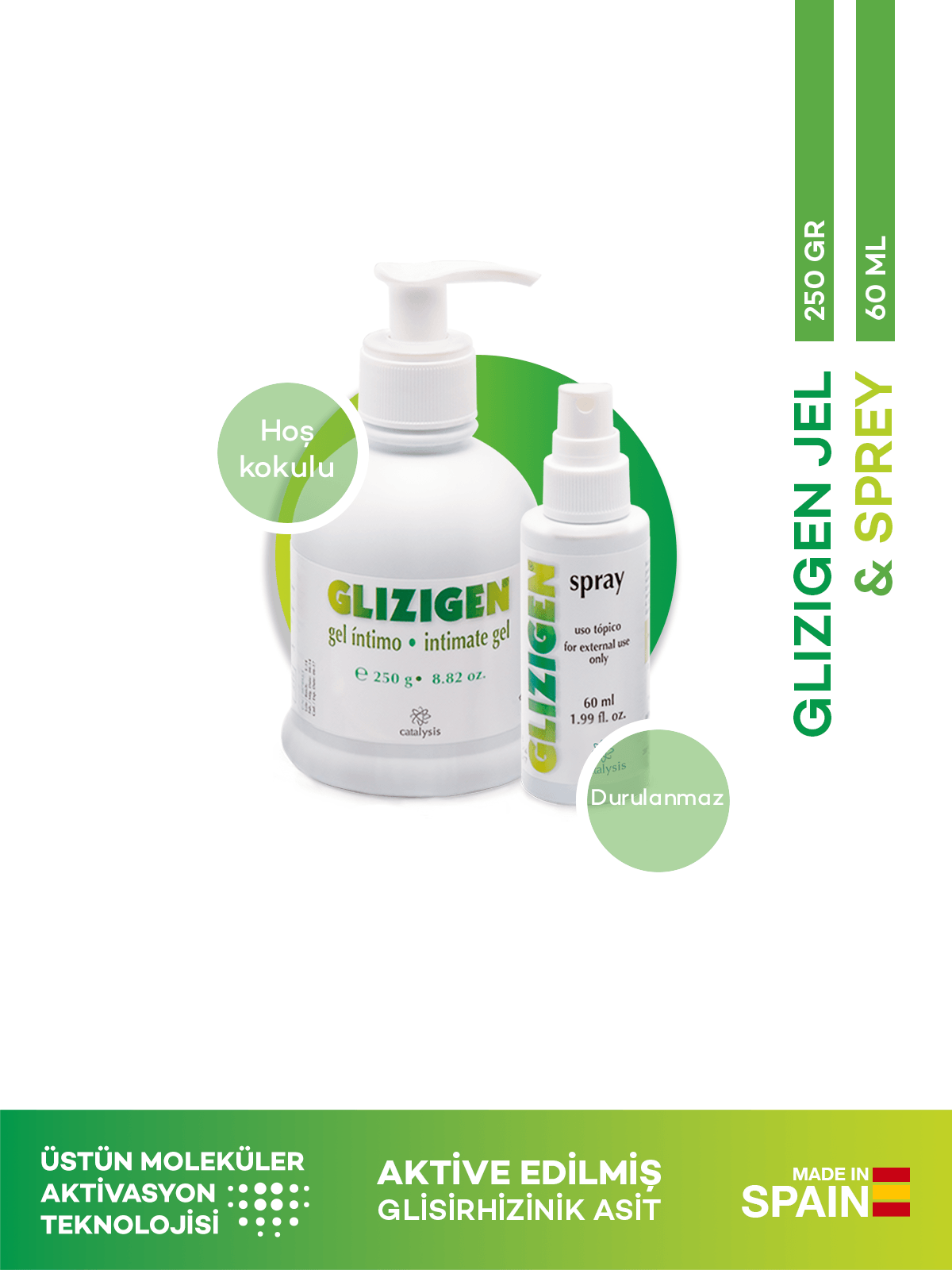 Glizigen® Jel 250 gr + Glizigen® Sprey 60 ml Genital Hijyen Seti