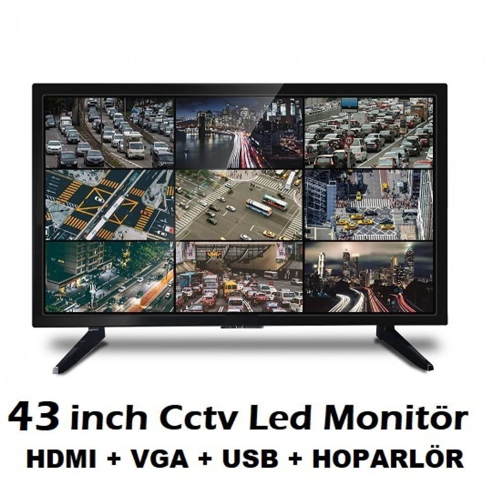 43 İnc Led Monitör VGA HDMI Full HD 1080P Monitör