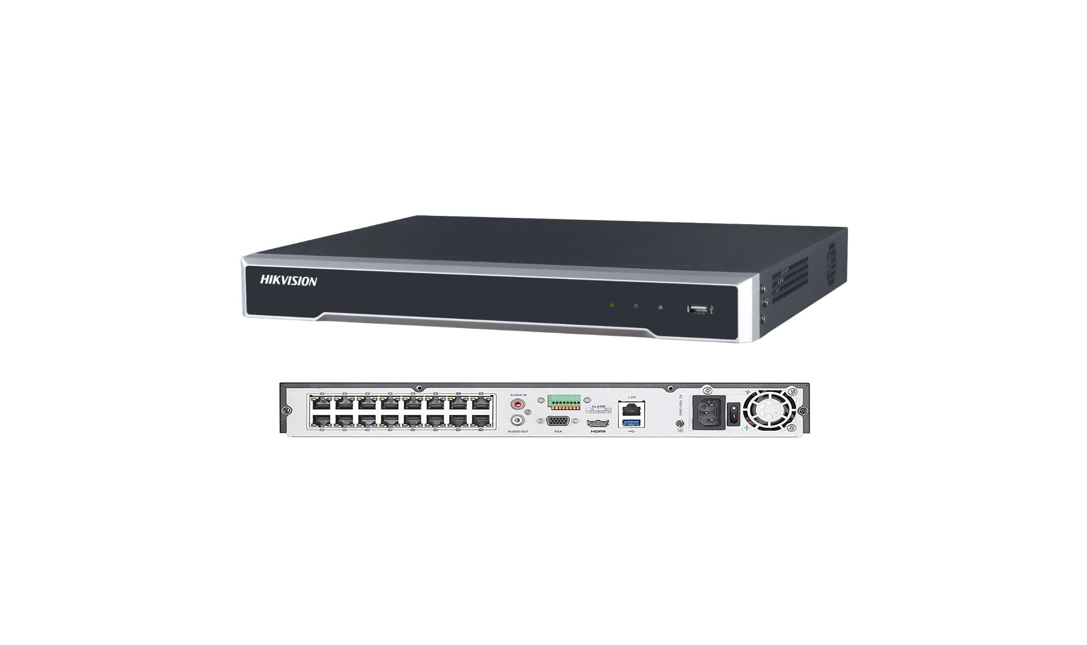 Hikvision DS-7616NI-K2/16P 4K H265+ 2X10TB HDD 16 Poeli NVR