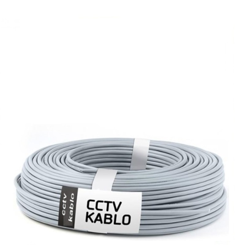 CCTV Kamera Kablosu 100 Metre 2+1 Kablo 0,50mm Full Bakır