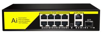 Aİ 8 Port Poe 2 Uplink Gigabit 1SFP 120Watt Poe Switch