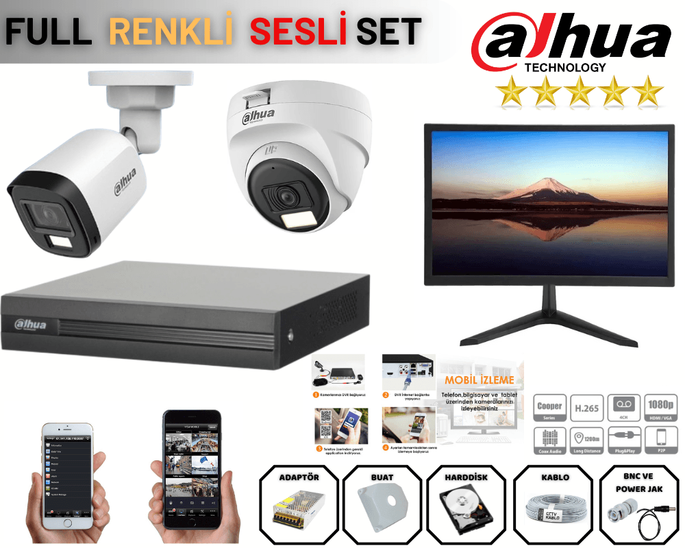 DAHUA 2 MP RENKLİ AHD SET