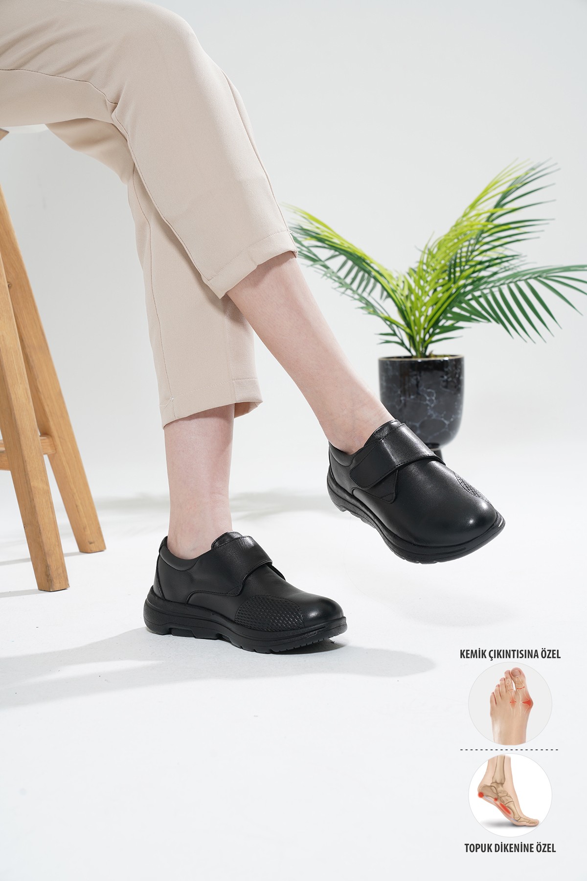 Mira Ortopedik Kadın Deri Ayakkabı Topuk Dikeni Kemik Çıkıntısı Diyabet Hastaları İçin Uygundur