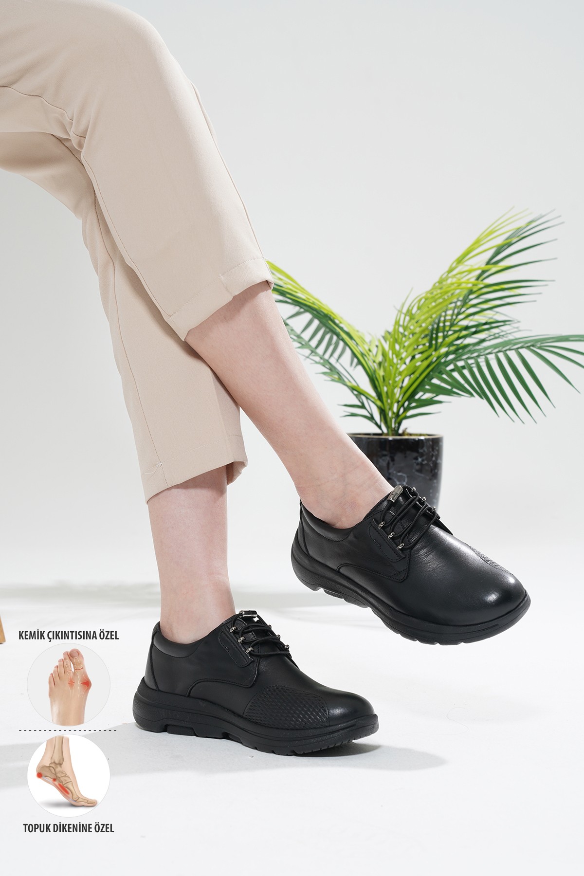 Mira Ortopedik Kadın Deri Ayakkabı Topuk Dikeni Kemik Çıkıntısı Diyabet Hastaları Ve Taraklı Ayaklar İçin Uygundur