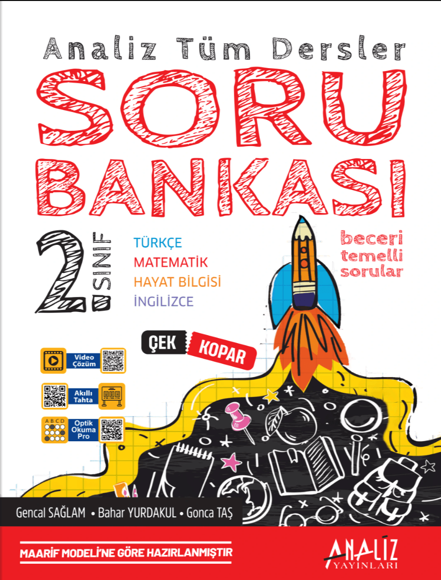 2. Sınıf Tüm Dersler Soru Bankası  Türkçe, Matematik, Hayat Bilgisi, İngilizce | Beceri Temelli Testler ve Video Çözümlü