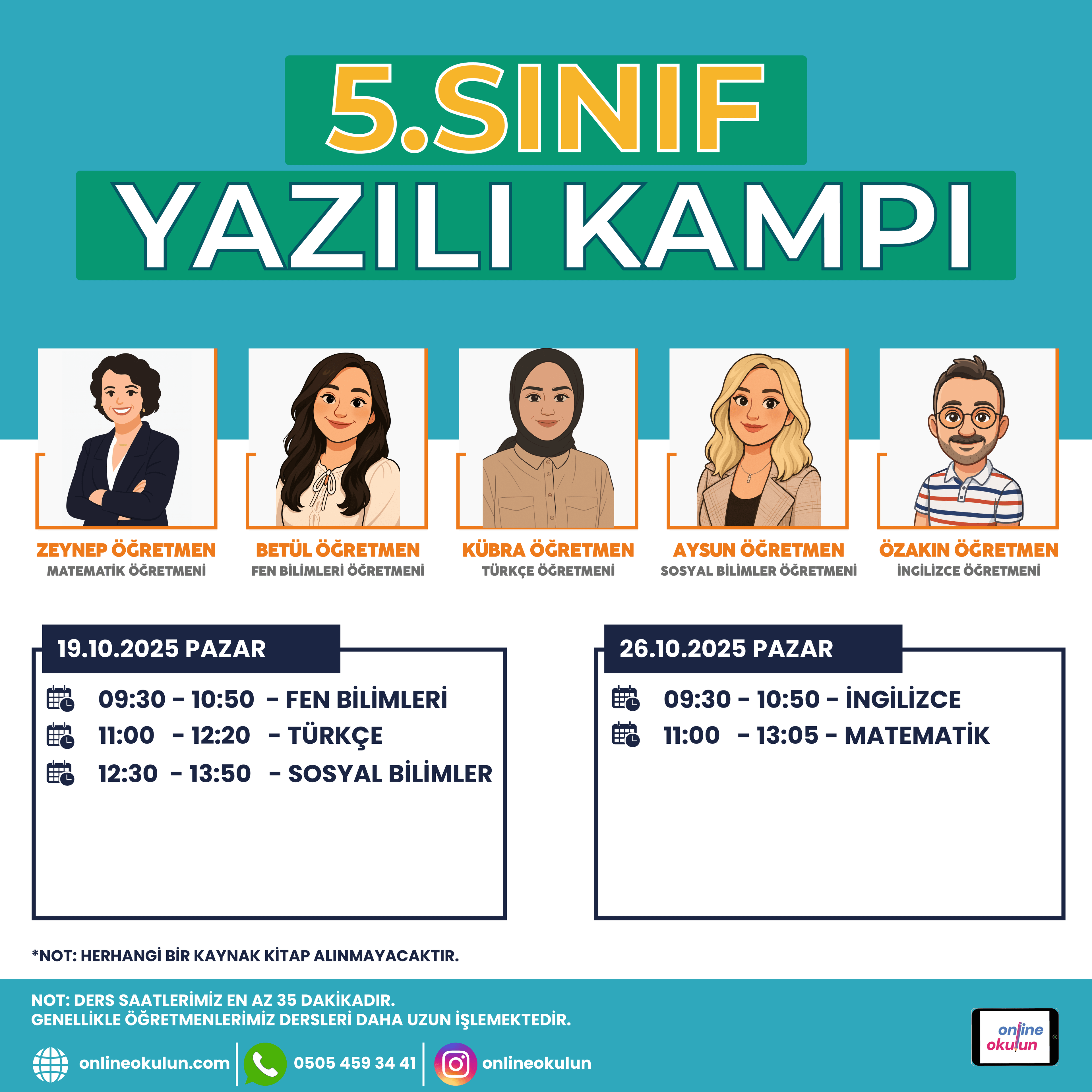 5.Sınıf Yazılı Kampı – Online Kamp Sınava Hazırlık