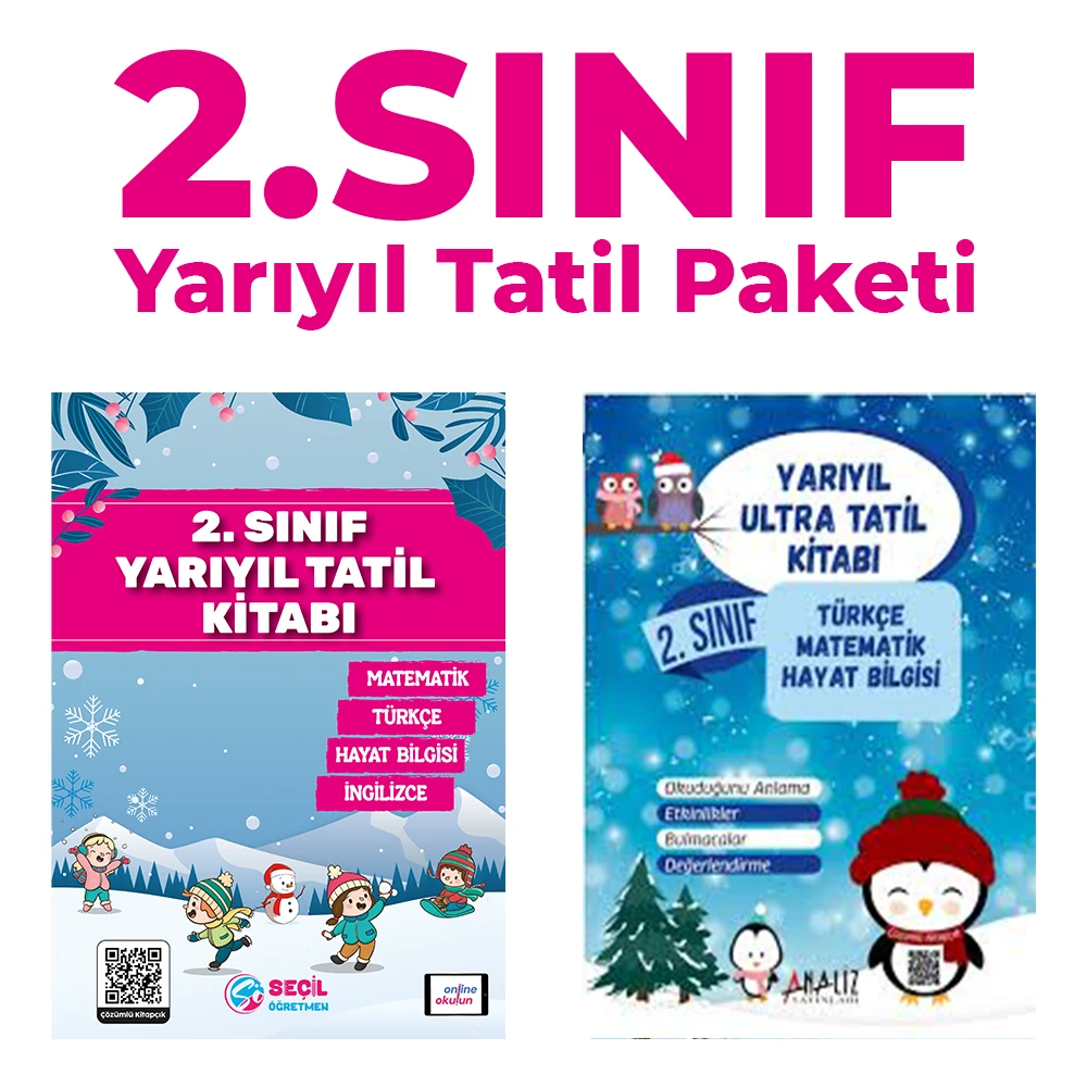 2. Sınıf Yarıyıl Tatil Paketi | Çözümlü Tatil Kitabı + Neşeli Tatilim Eğlenceli Etkinlik Kitabı