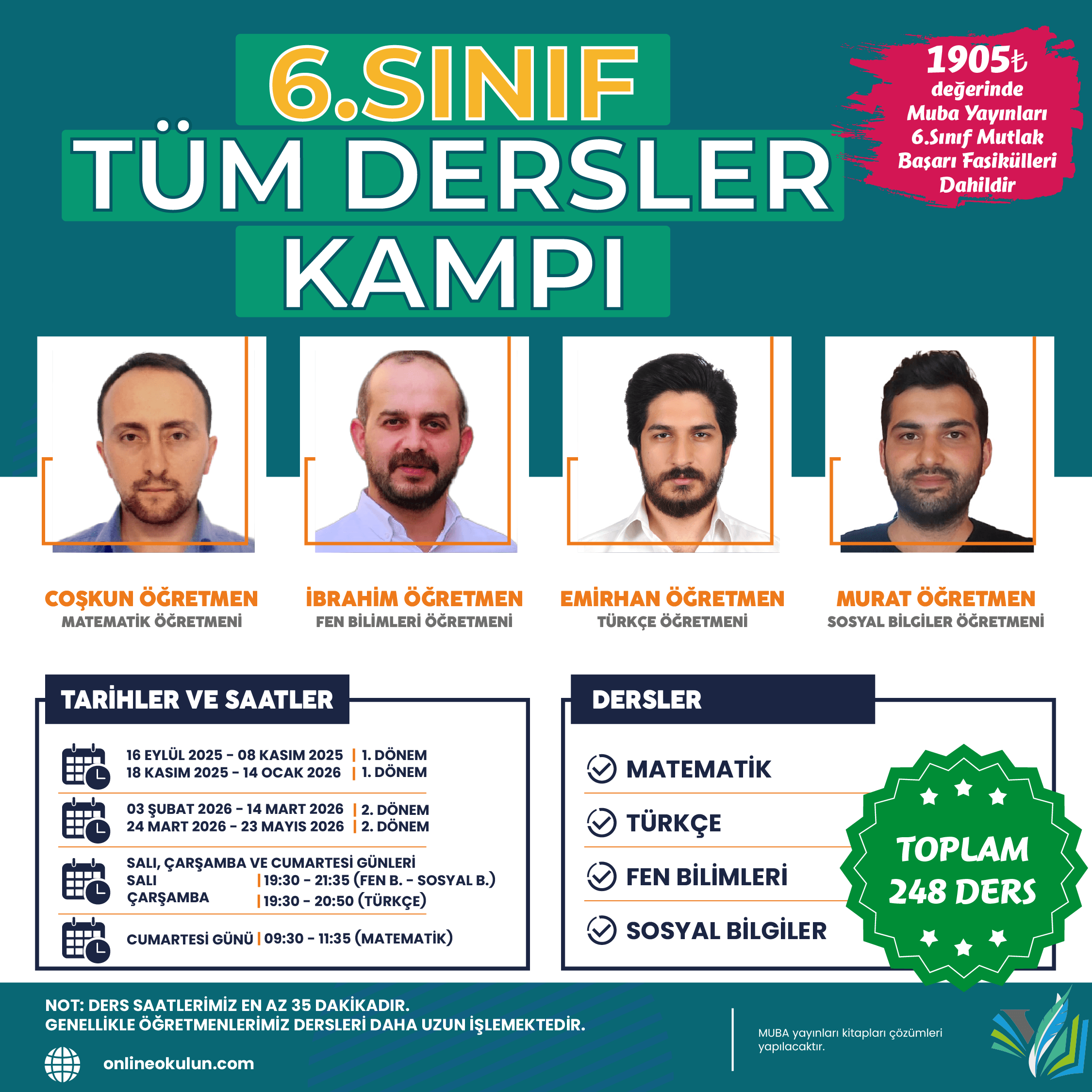 6.Sınıf Tüm Dersler 2025-2026 Eğitim Kampı Paketi