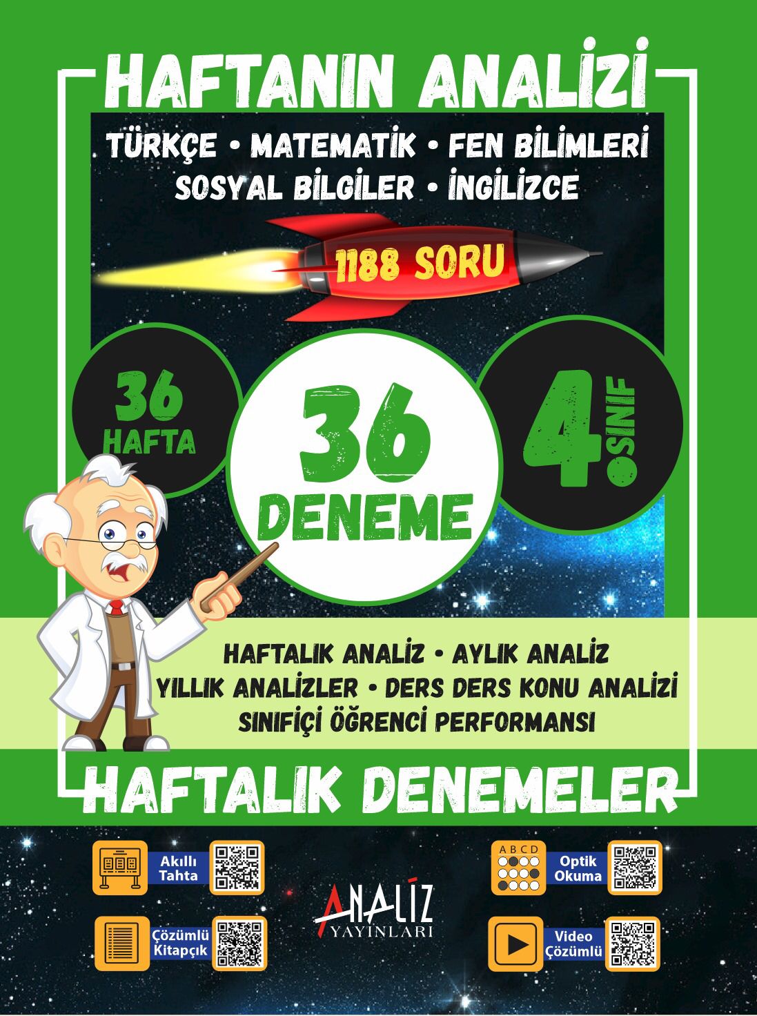 4. Sınıf Haftanın Analizi – 36 Hafta 36 Deneme | 1188 Soru Çözümlü Set