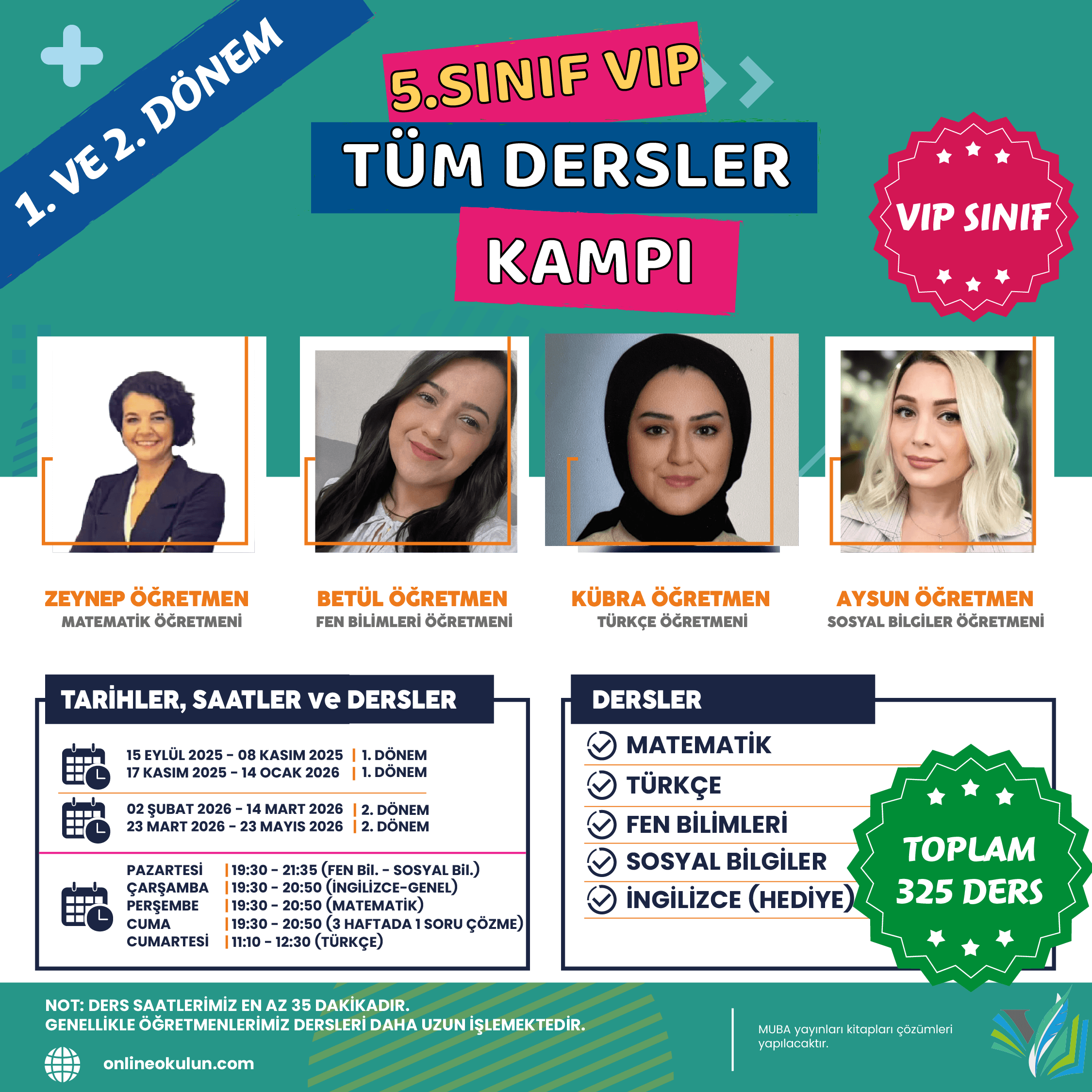 5.Sınıf VIP 2.Grup Tüm Dersler 2025–2026 Eğitim Kampı