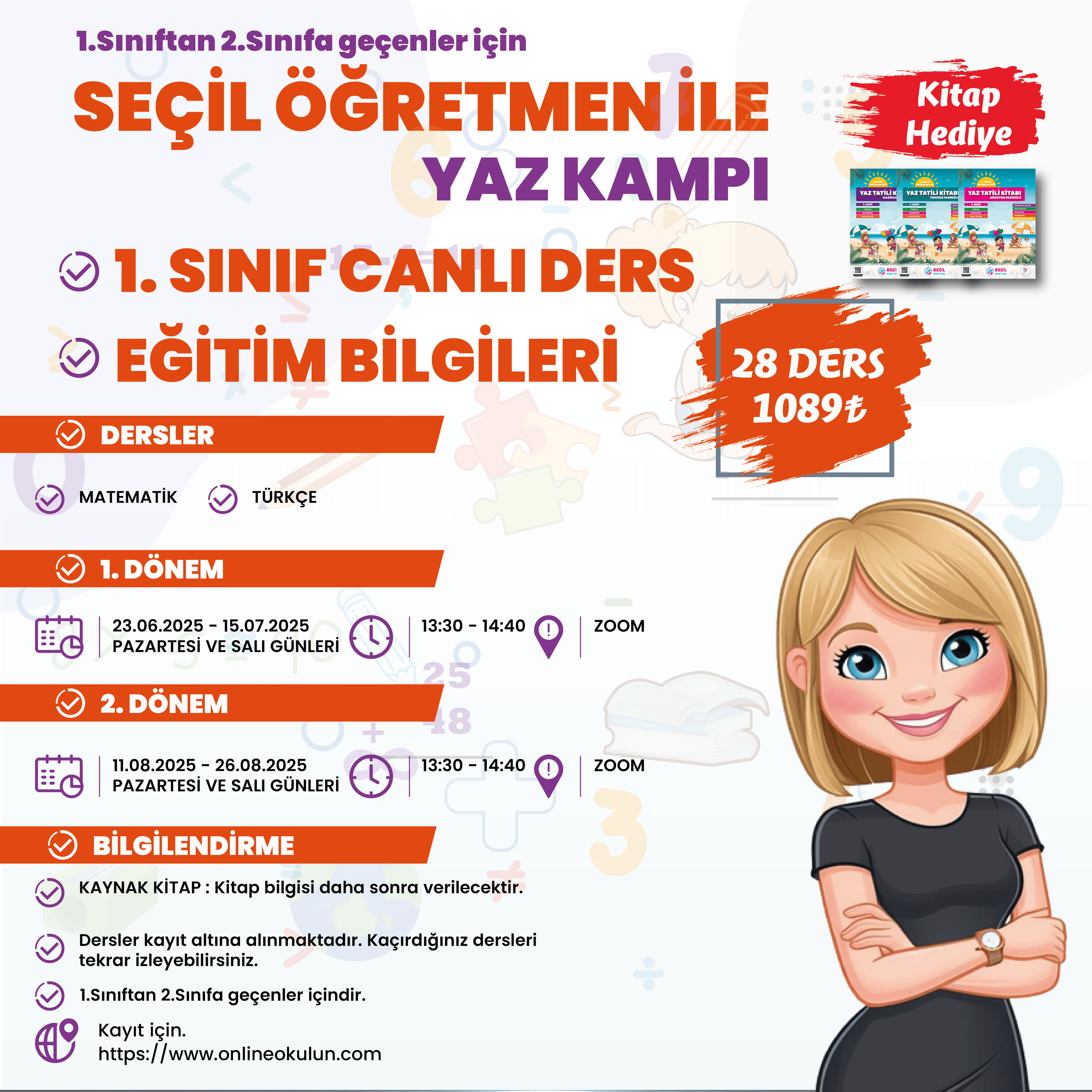 1.Sınıf Seçil Öğretmen ile Yaz Kampı Paketi