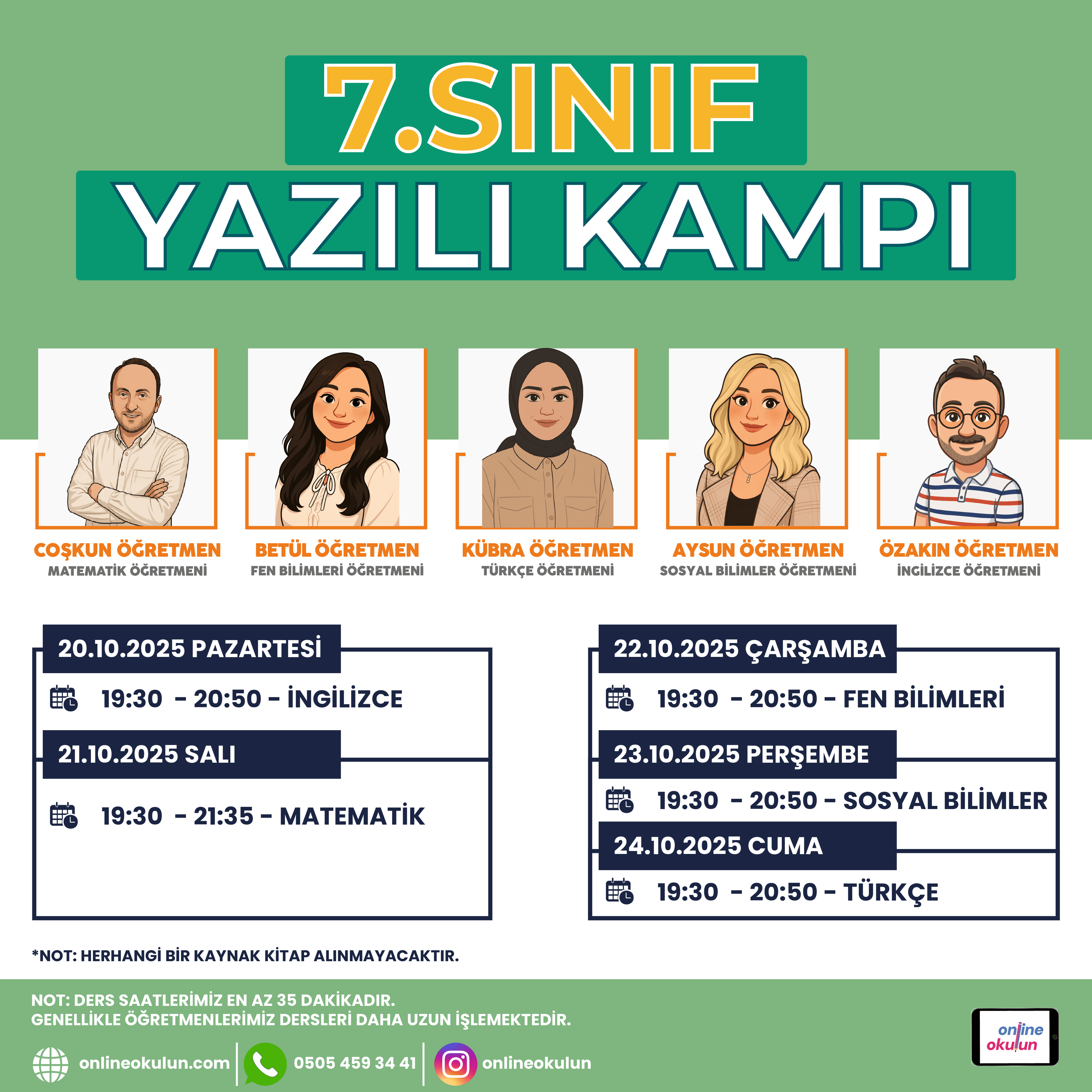 7.Sınıf Yazılı Kampı – Online Yazılılara Hazırlık