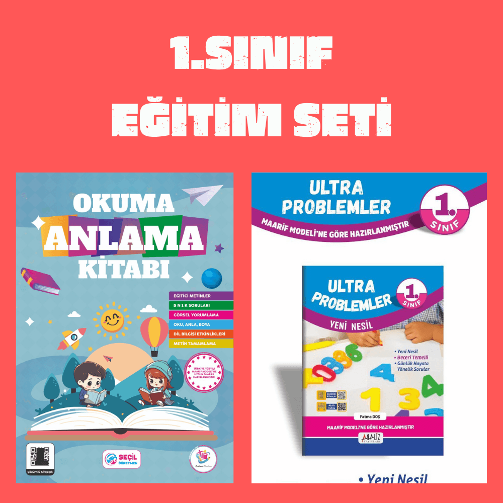 1.Sınıf Eğitim Seti Seçil Öğretmen ile Okuma Anlama Kitabı ve Analiz Yayınları Ultra Problem Kitabı