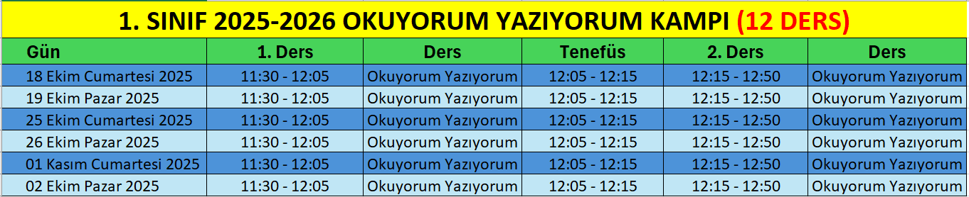 Seçil Öğretmen ile 1.Sınıf Okuyorum Yazıyorum Kampı